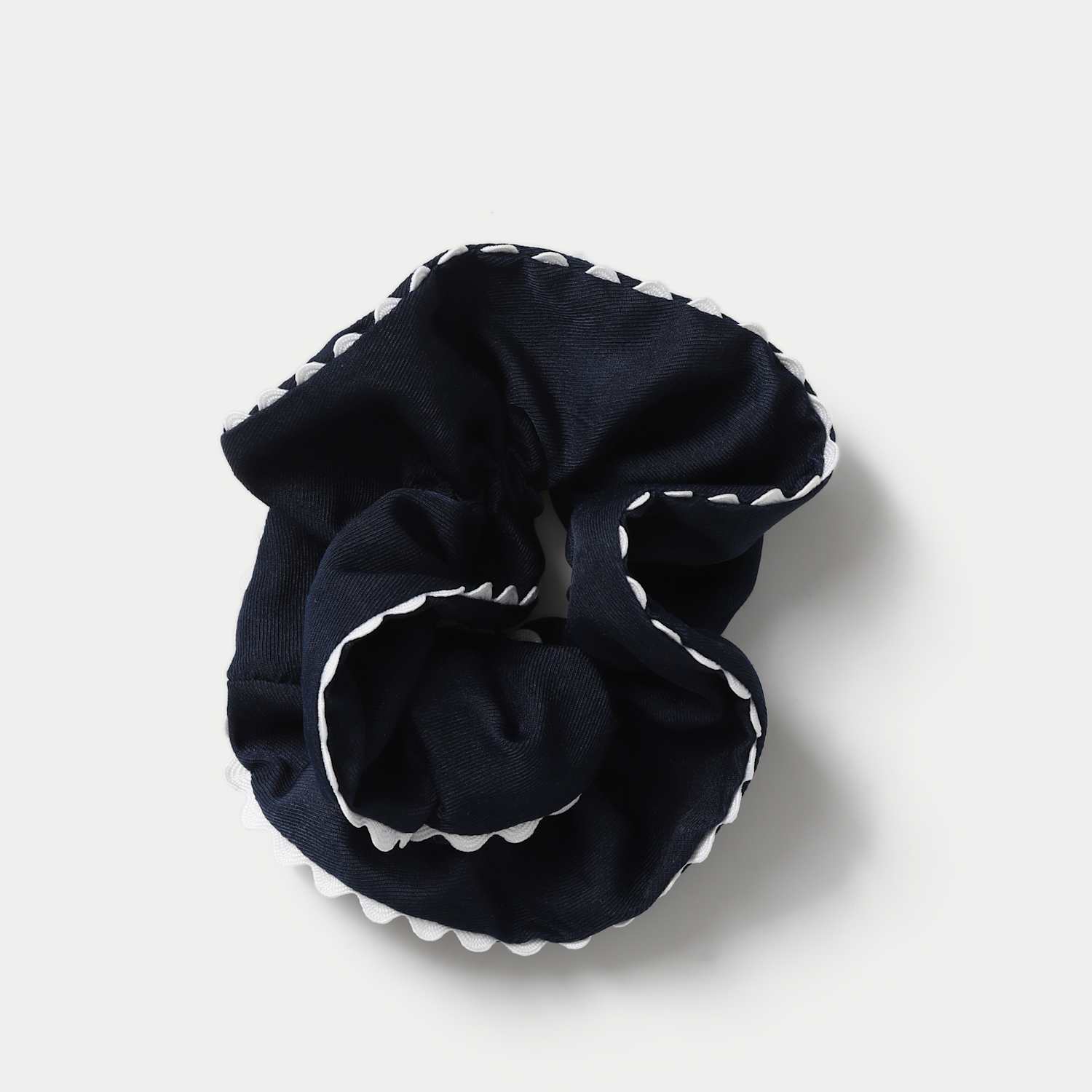 M&S Girls Back To School Navy Scallop Scrunchie