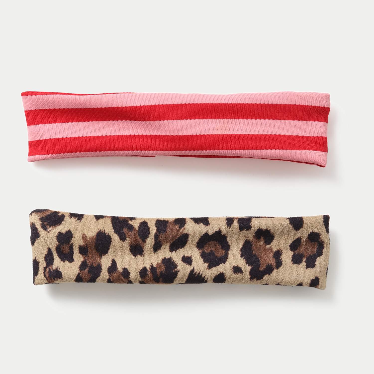 M&S Girls 2 Pack Leopard and Red Bandeau - Brown Mix