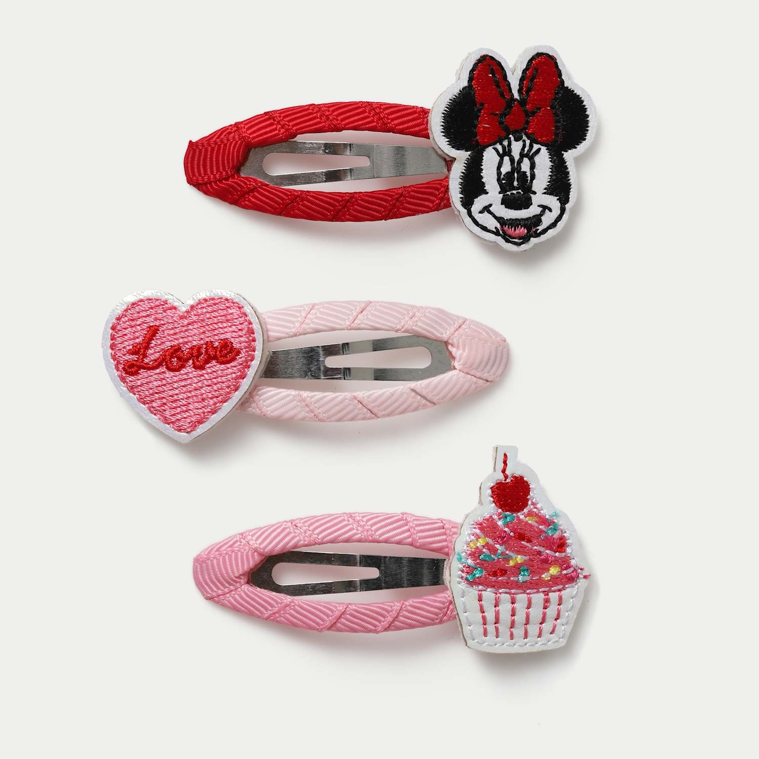 M&S Girls Minnie Mouse Cupcake Clip Pack - Red Mix