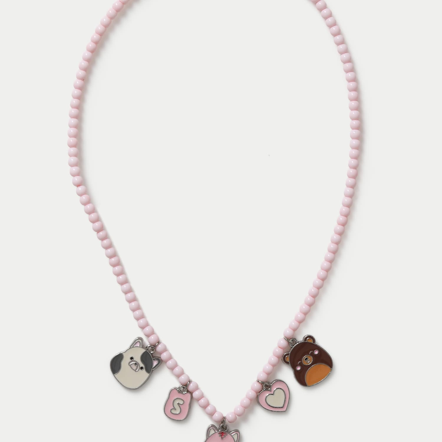 M&S Girls Squishmallows Beaded Charm Necklace - Pink