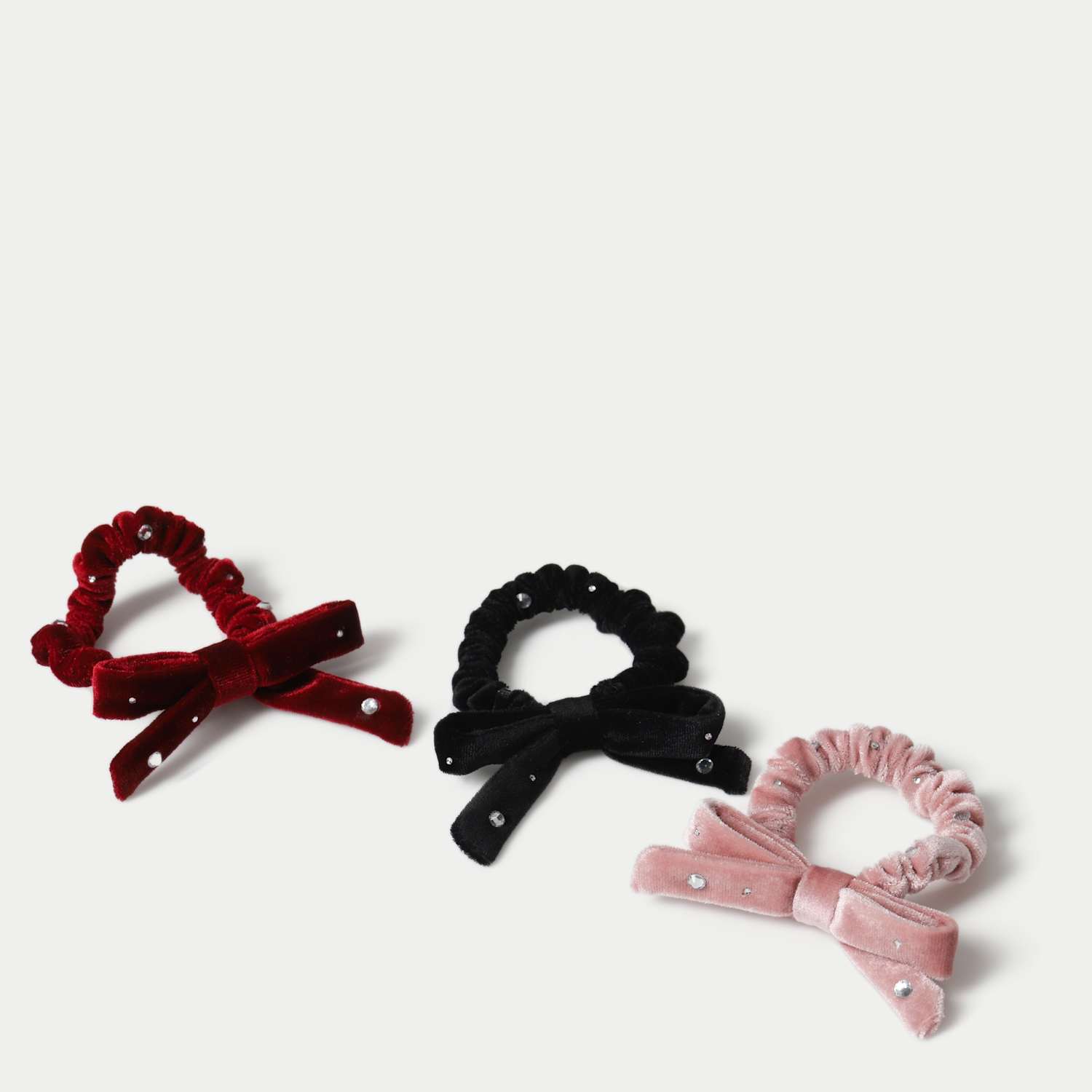 M&S Girls Mini Embellished Bow Scrunchies - Multi