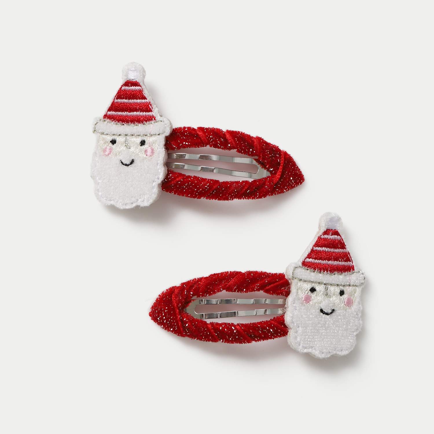 M&S Girls Christmas Santa Clip Pack - Red Mix