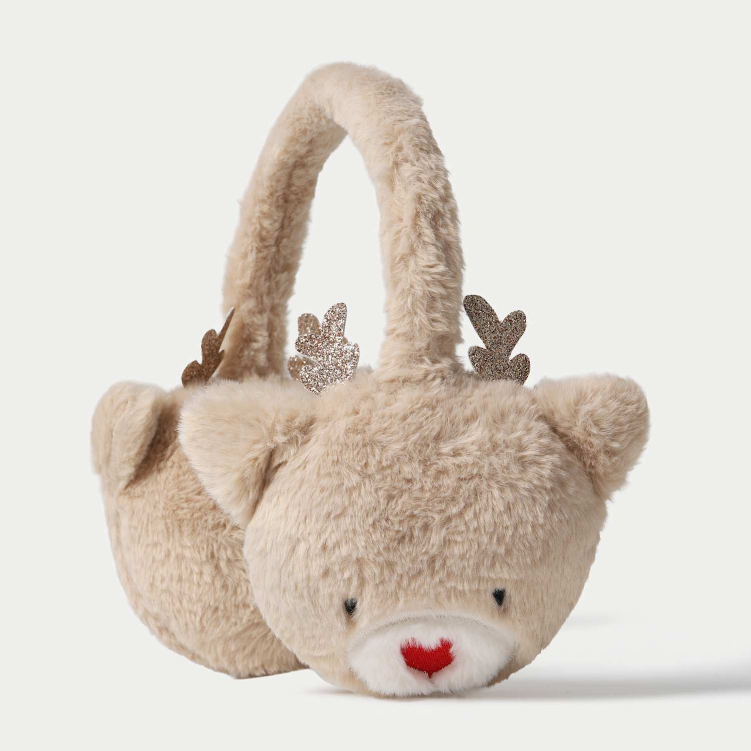 M&S Girls Christmas Reindeer Earmuffs - Brown