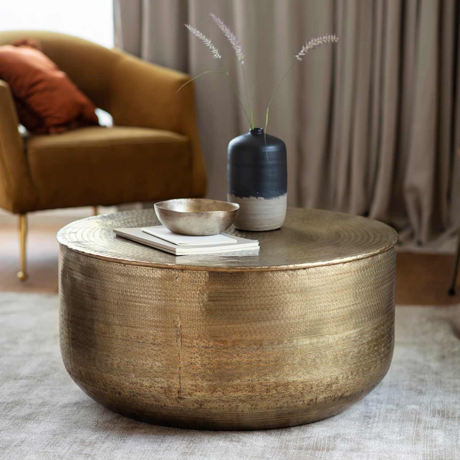 Gallery Direct Ashta Round Coffee Table - Brown Mix - Available at M&S