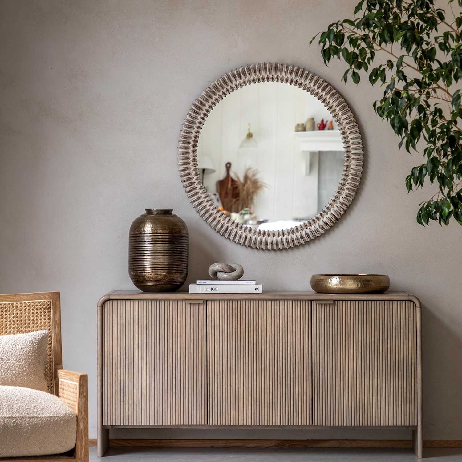 Gallery Direct Colonna 3 Door Sideboard - Grey - Available at M&S