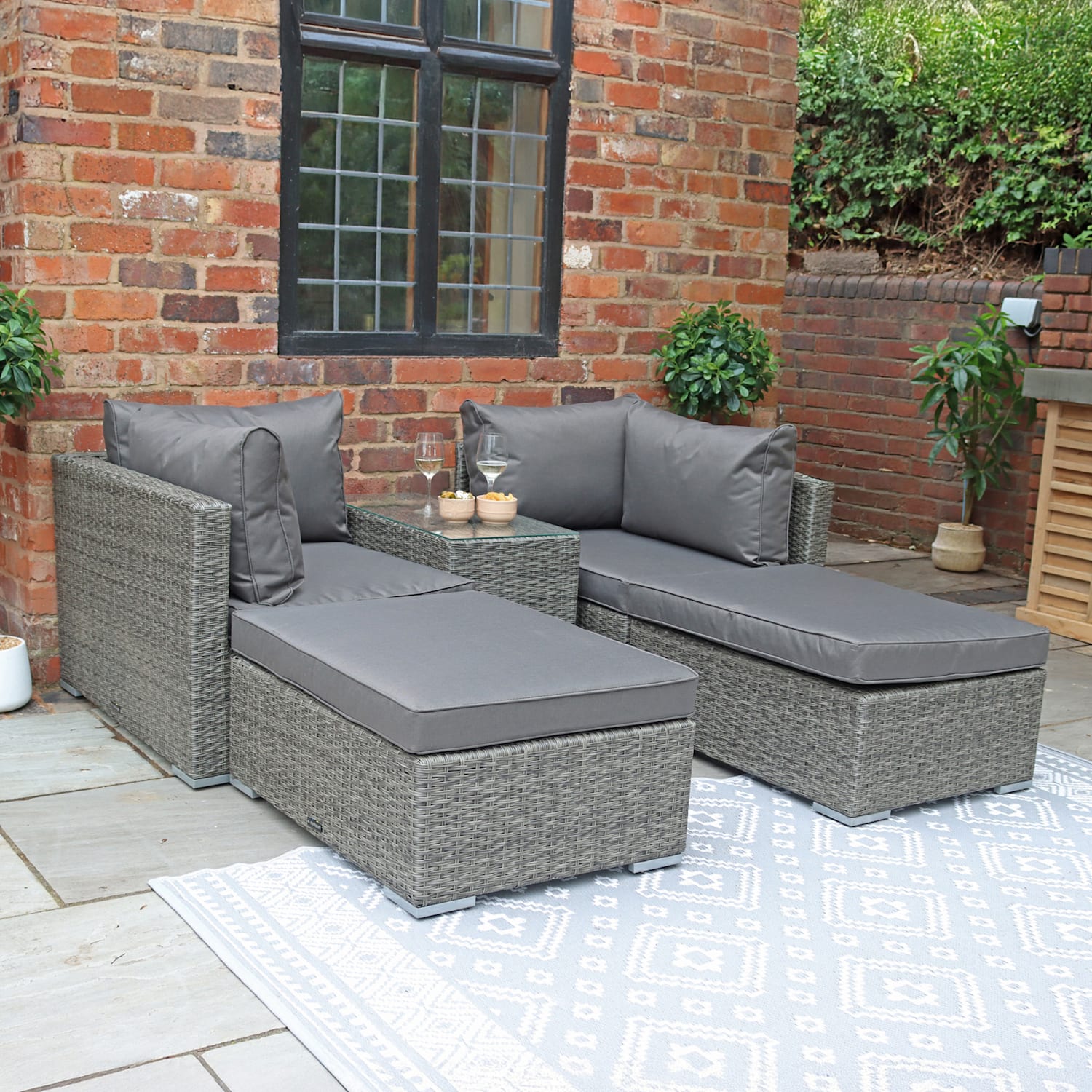 Royalcraft Paris 4 Seater Lounge Set - Grey - Available at M&S
