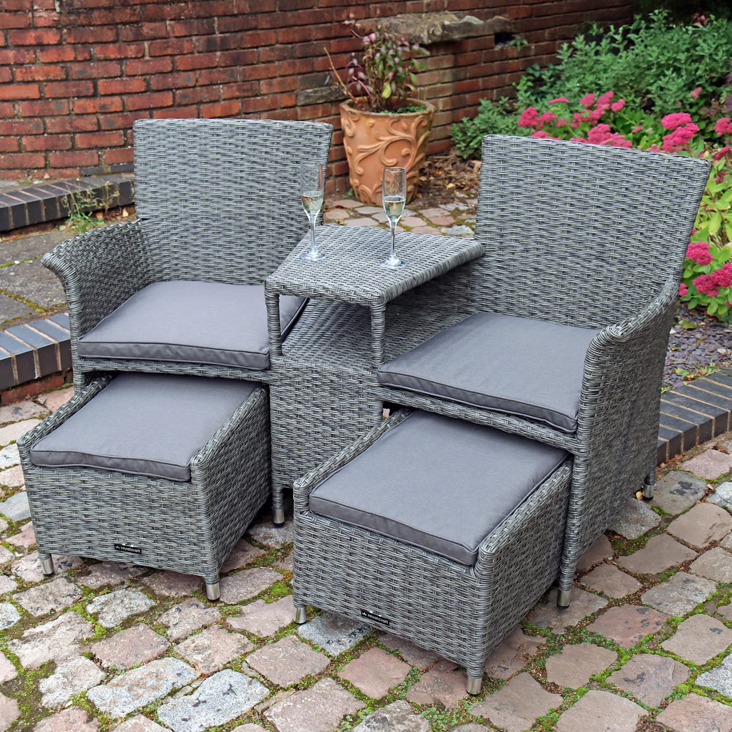 Royalcraft Paris Companion Chairs With Table - Grey - Available at M&S