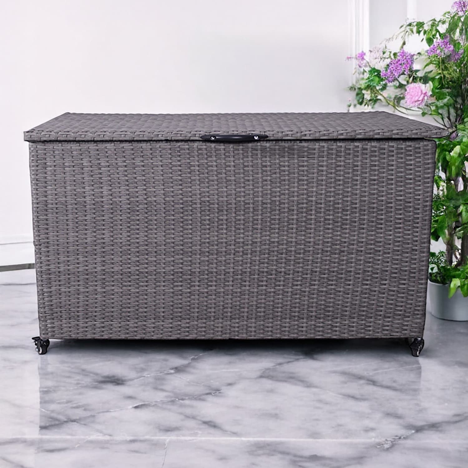 Royalcraft Rattan Outdoor Cushion Storage Box 645L - Grey - Available at M&S