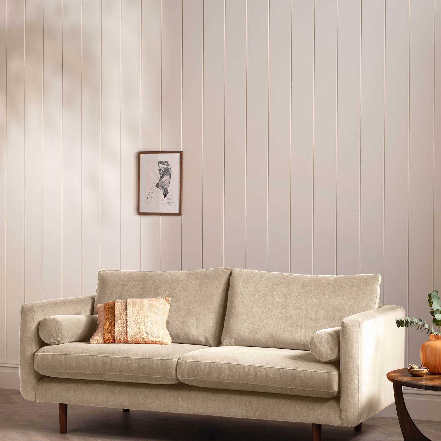 Barker And Stonehouse Moore Chenille Large 3 Seater Sofa - Neutral - Available at M&S