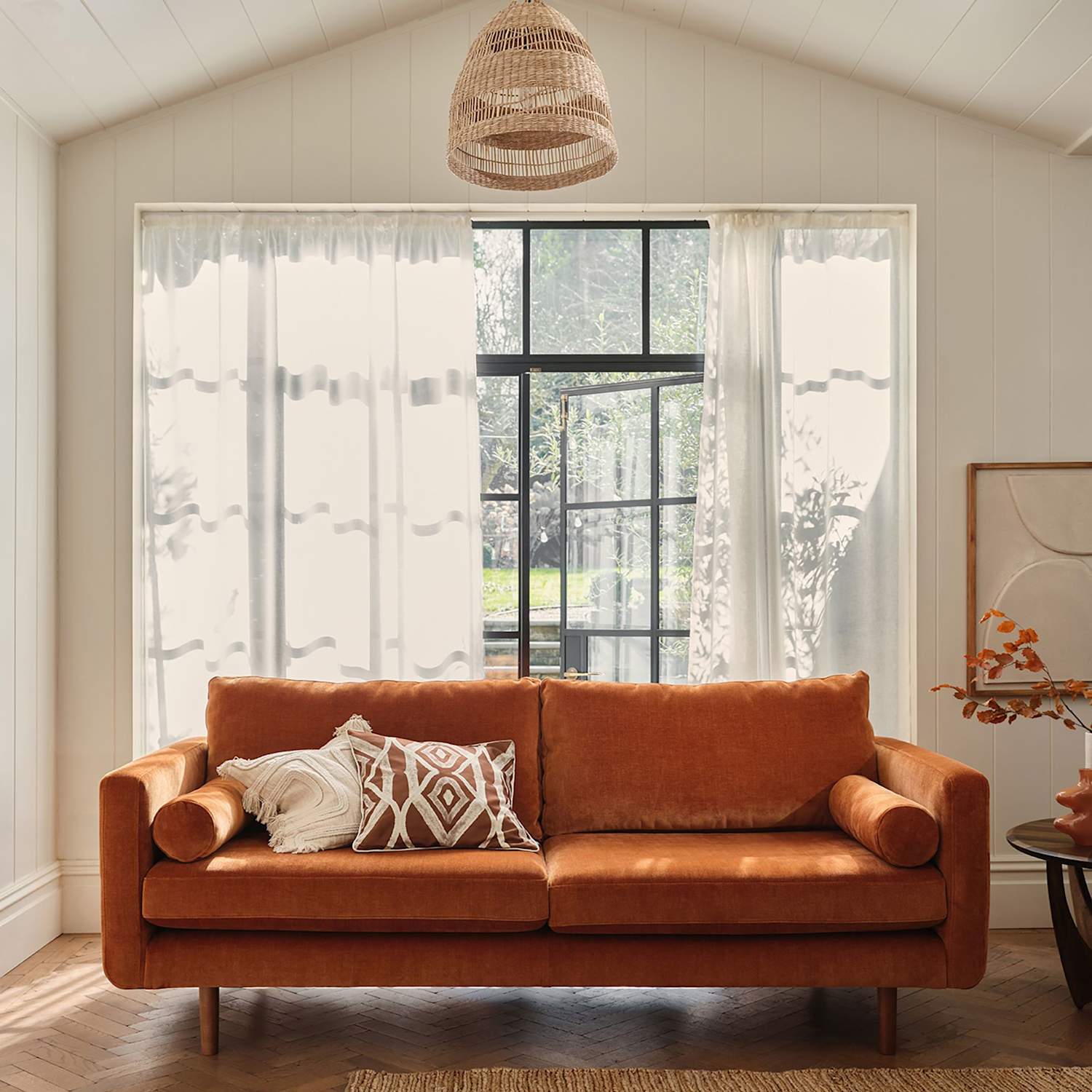 Barker And Stonehouse Moore Chenille Large 3 Seater Sofa - Orange - Available at M&S