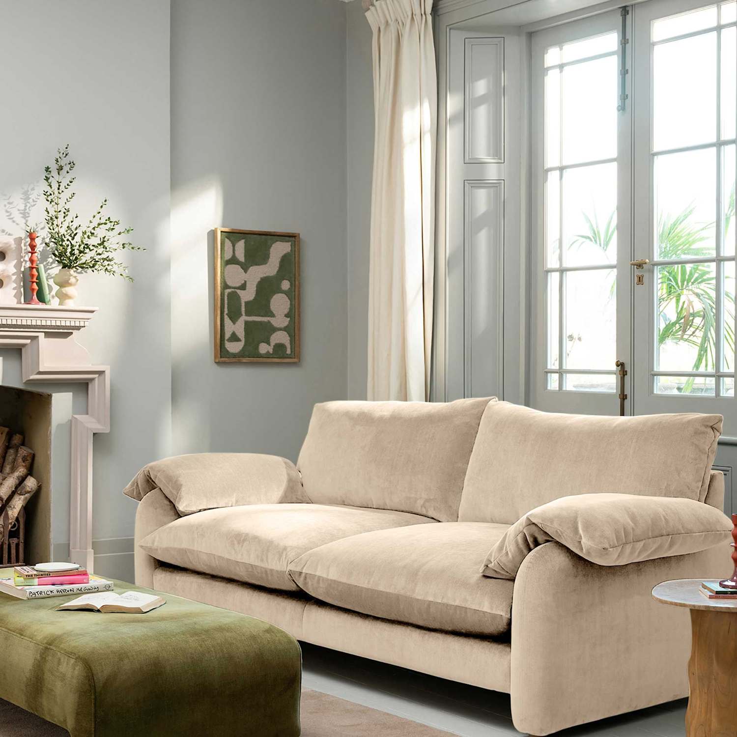 Barker And Stonehouse Orson Chenille 4 Seater Sofa - Neutral - Available at M&S