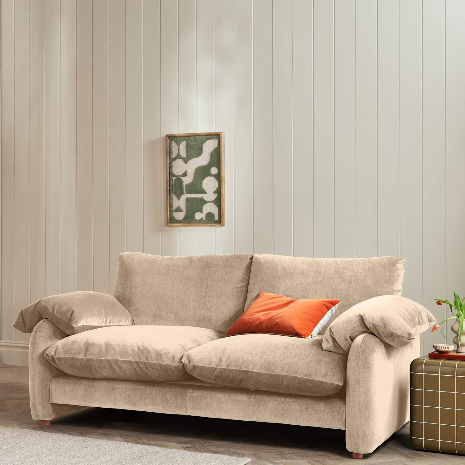 Barker And Stonehouse Orson Chenille 3 Seater Sofa - Neutral - Available at M&S