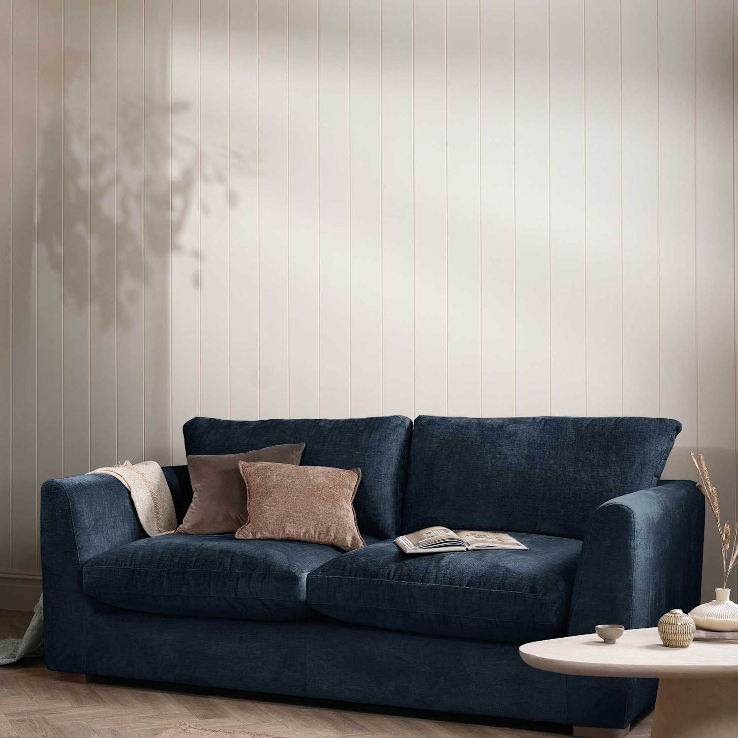 Barker And Stonehouse Palmer Textured Chenille 2 Seater Sofa - Navy - Available at M&S