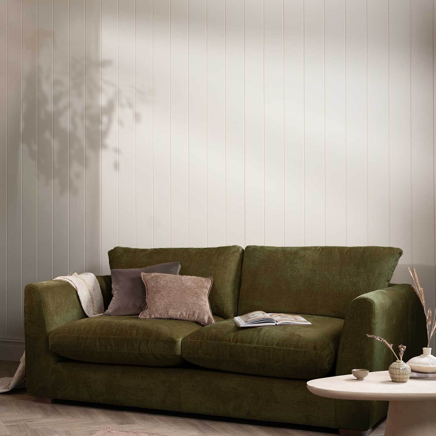Barker And Stonehouse Palmer Textured Chenille 2 Seater Sofa - Green - Available at M&S