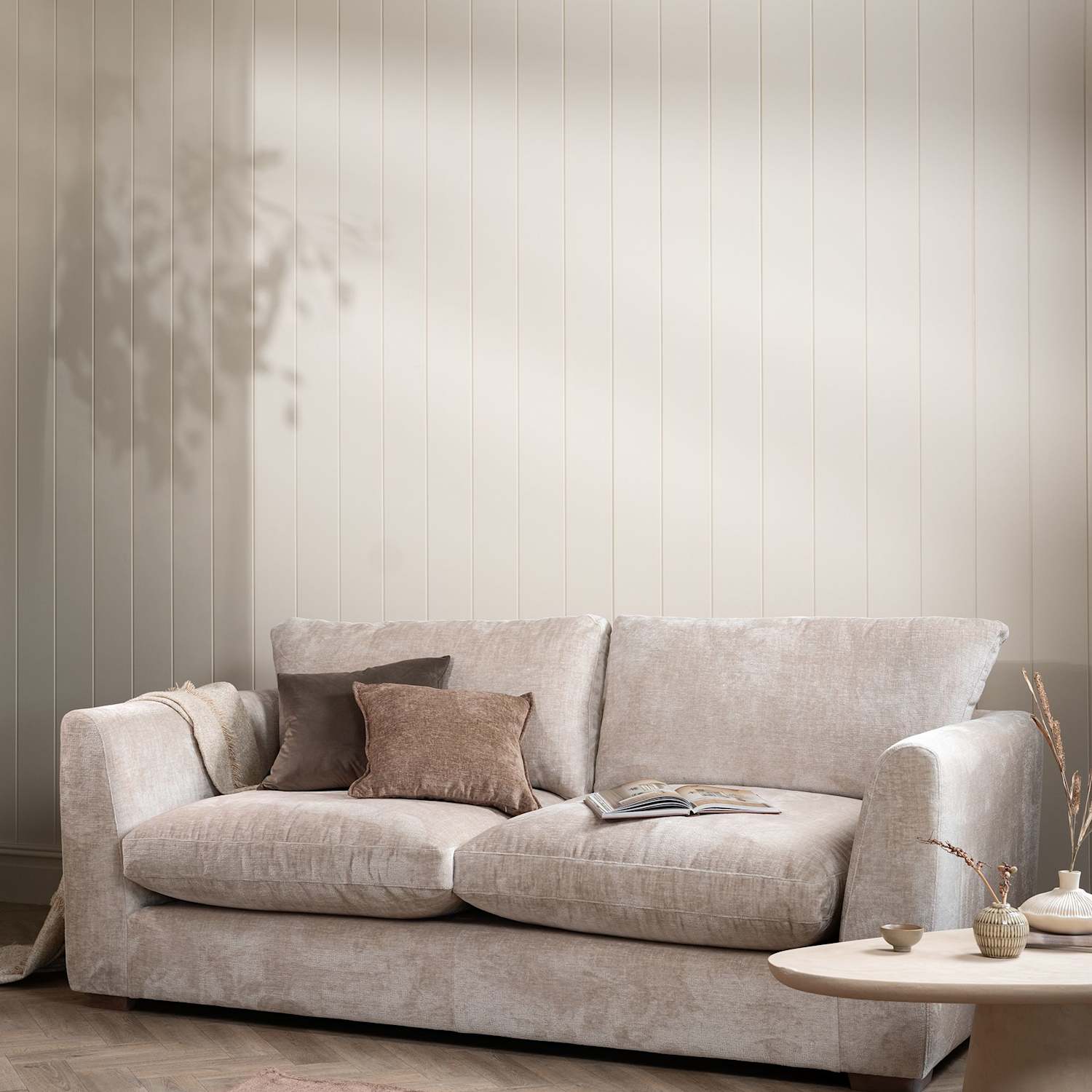 Barker And Stonehouse Palmer Textured Chenille 2 Seater Sofa - Neutral - Available at M&S