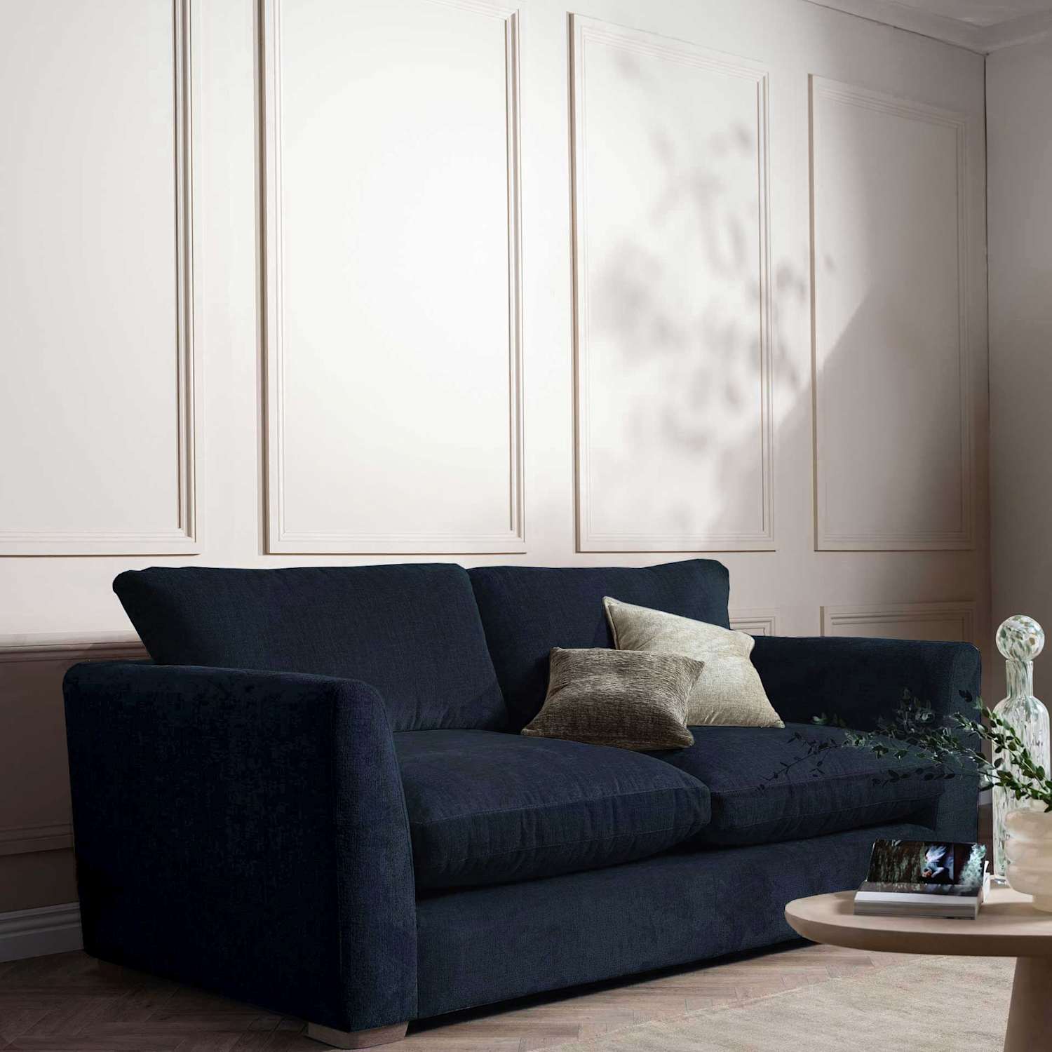 Barker And Stonehouse Palmer Textured Chenille 3 Seater Sofa - Navy - Available at M&S