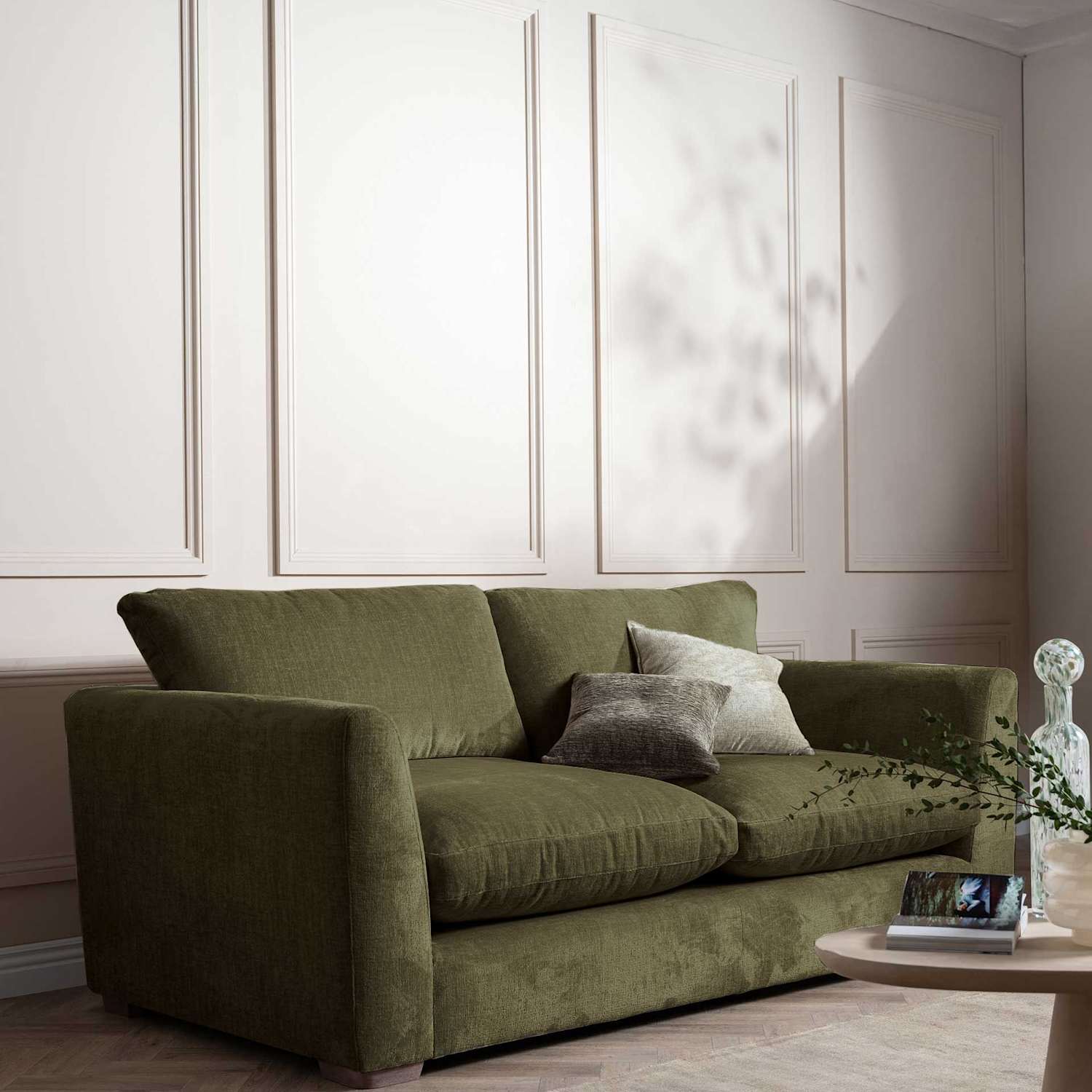 Barker And Stonehouse Palmer Textured Chenille 3 Seater Sofa - Green - Available at M&S