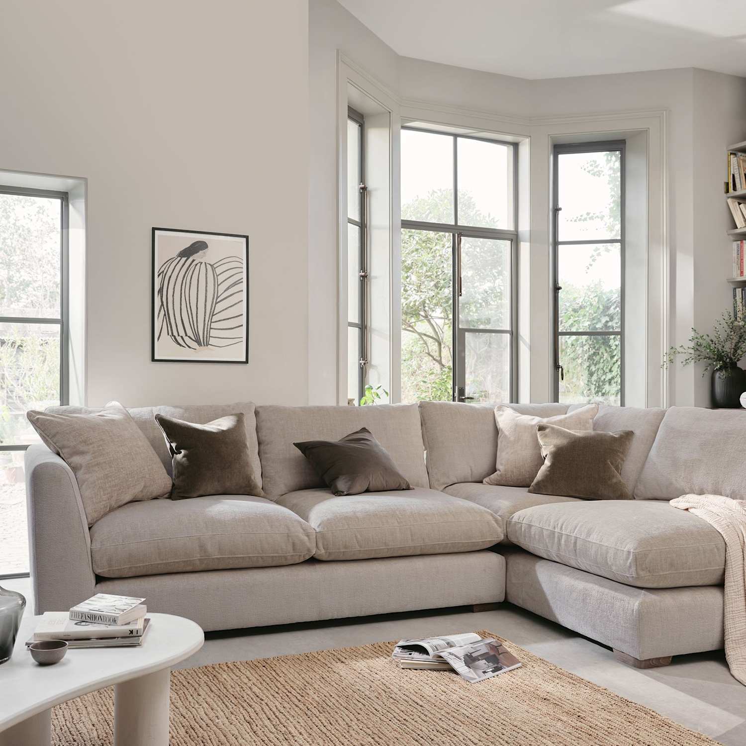 Barker And Stonehouse Palmer Textured Chenille Right Hand Corner Sofa - Grey - Available at M&S