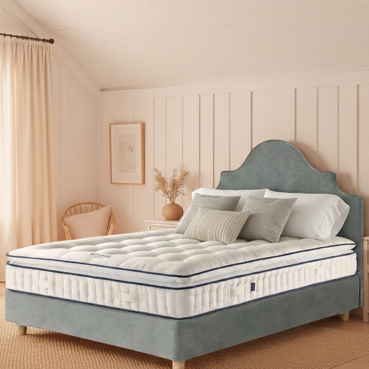 Harrison Spinks Sunrise 10750 Soft Pillowtop Mattress - Super King Size (6 ft) - White - Available at M&S