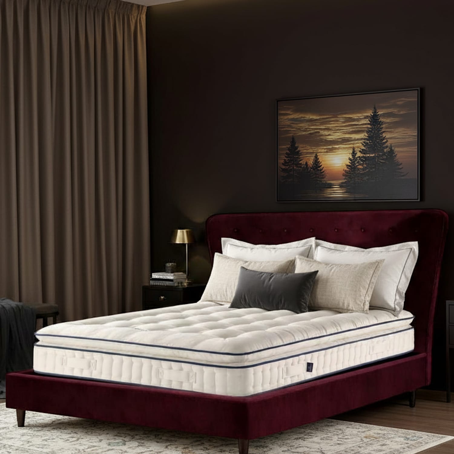 Harrison Spinks Midnight 6750 Medium Pillowtop Mattress - Small Double (4ft) - White - Available at M&S