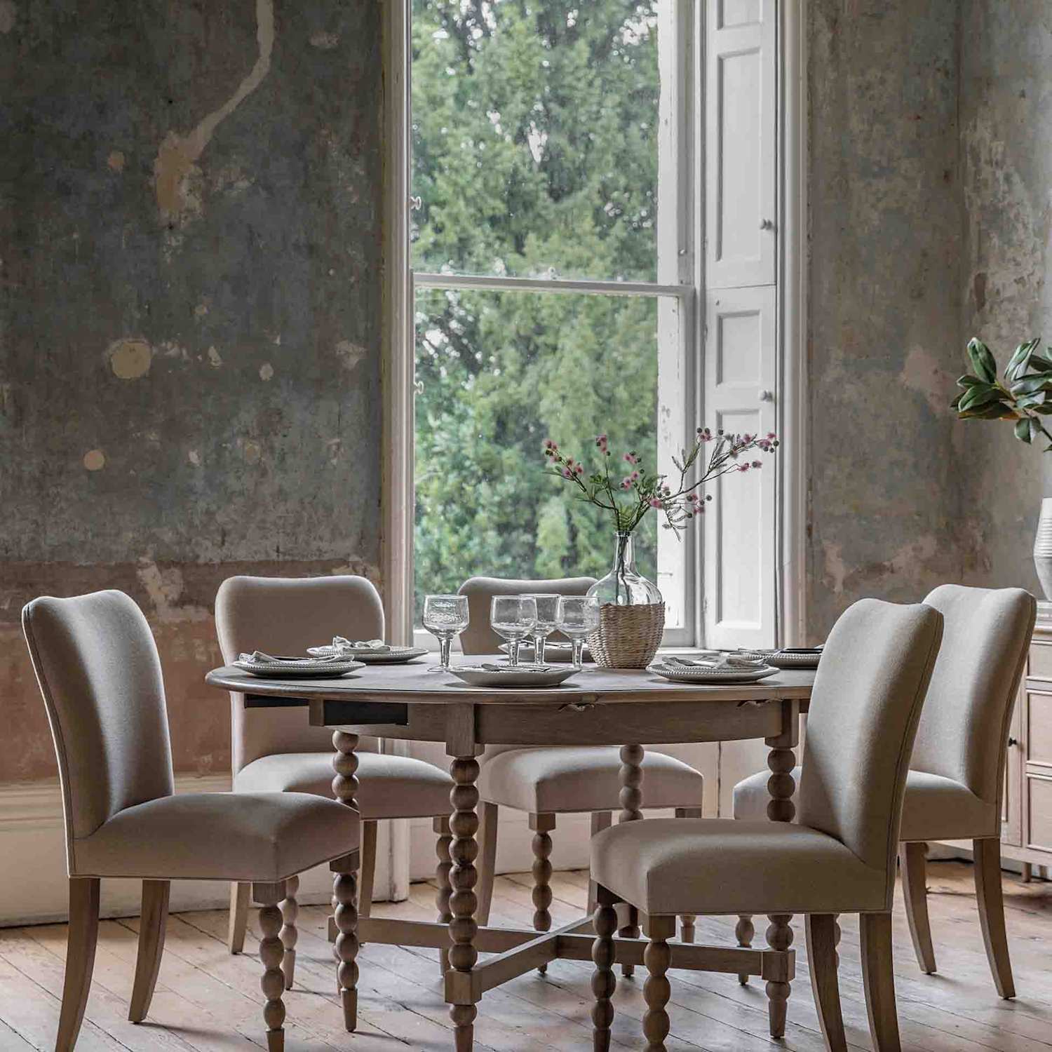 Gallery Direct Artisan Oak Round Extendable Dining Table - Natural - Available at M&S