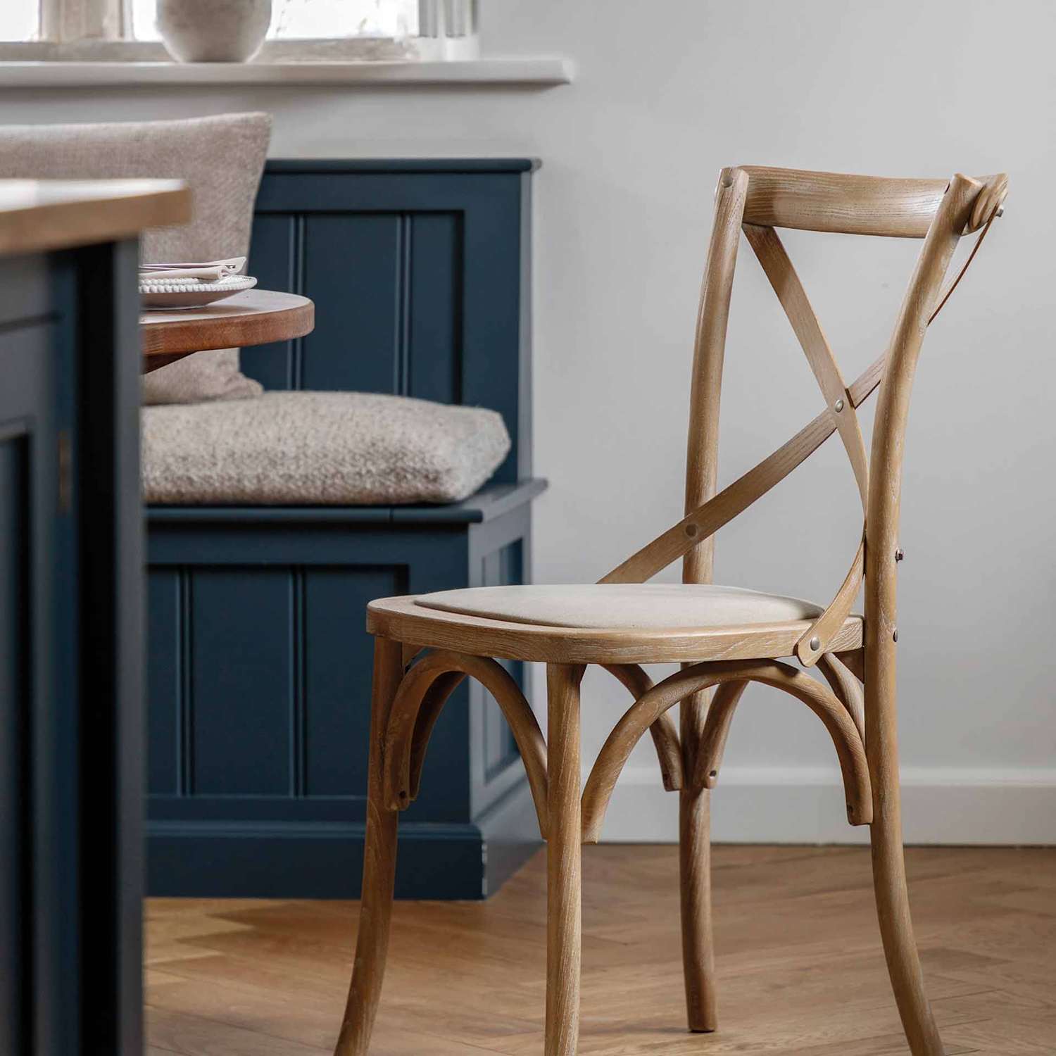 Gallery Direct Set of 2 Pavilion Washed Linen Oak Chairs - Natural Mix - Available at M&S