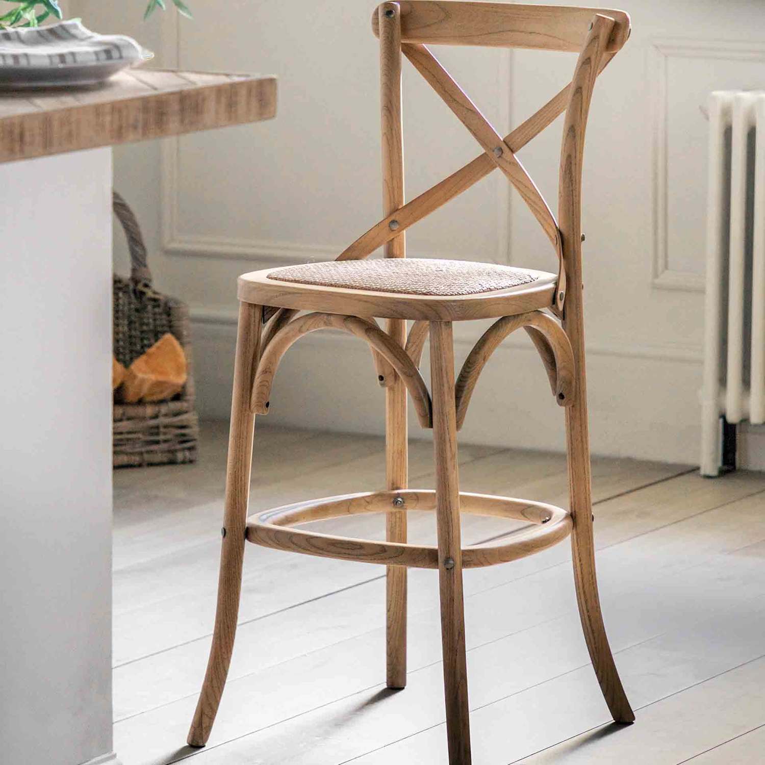 Gallery Direct Set of 2 Rattan Bar Stools - Natural Mix - Available at M&S