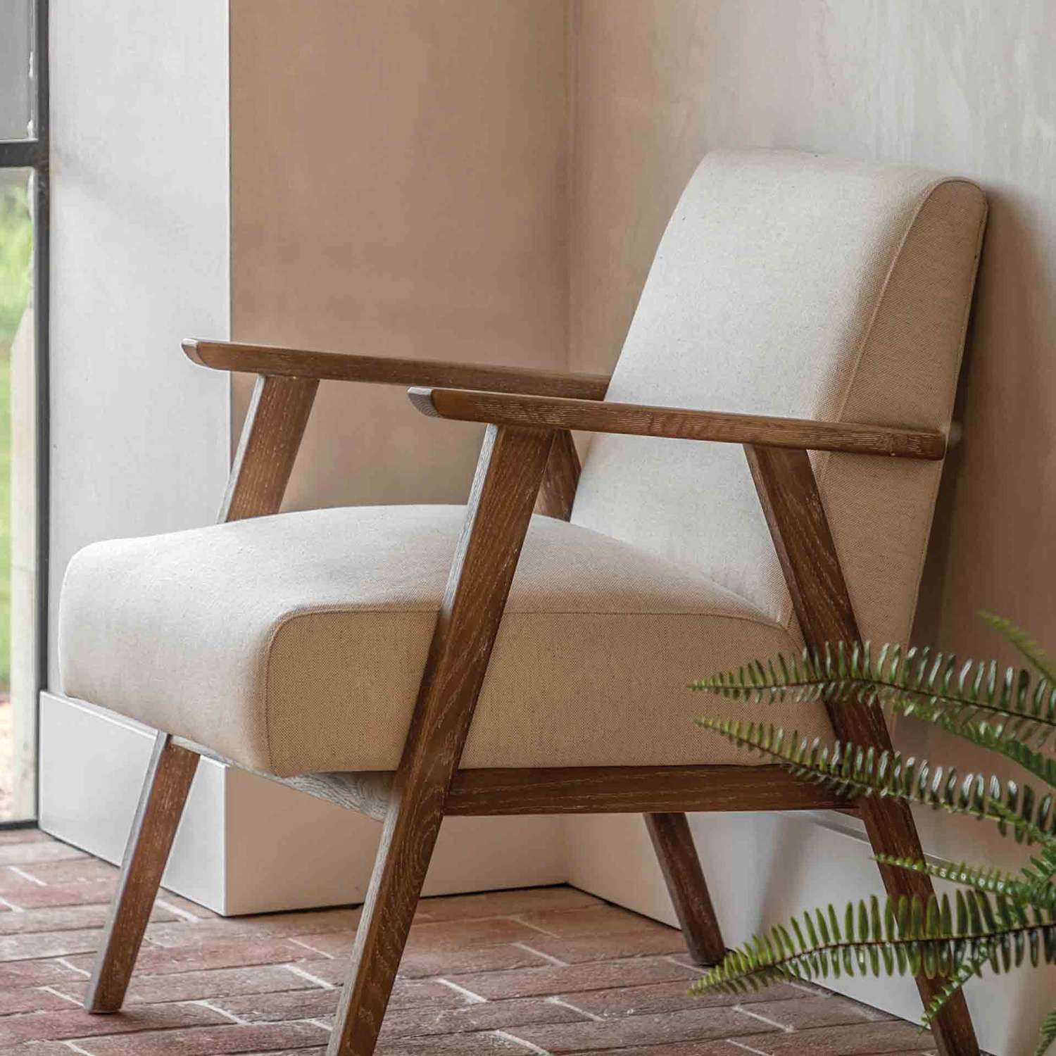 Gallery Direct Neyland Armchair in Linen - Beige Mix - Available at M&S