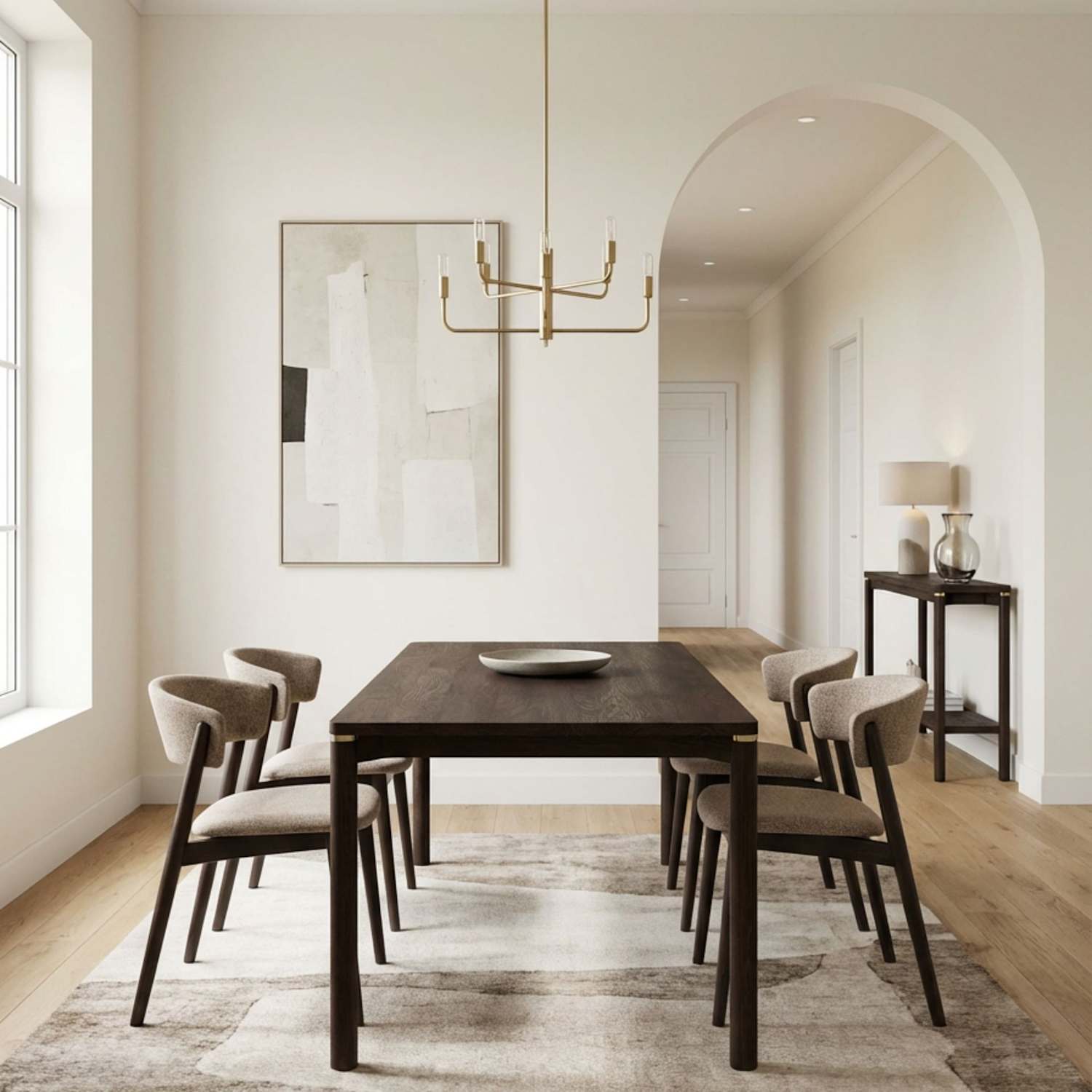 Royalcraft Arka Dark Wood Dining Table - Natural - Available at M&S