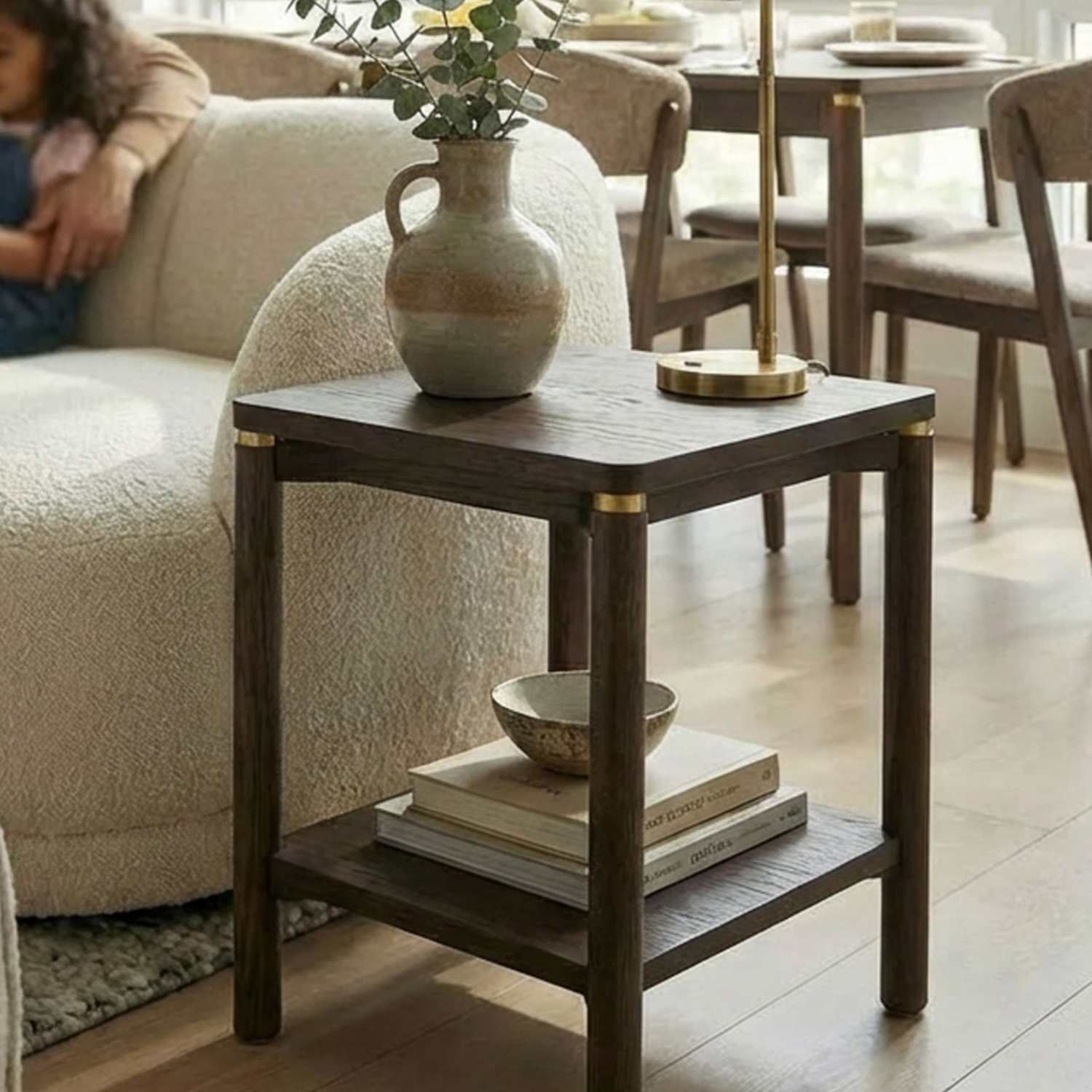 Royalcraft ARKA Dark Wood Side Table - Natural - Available at M&S