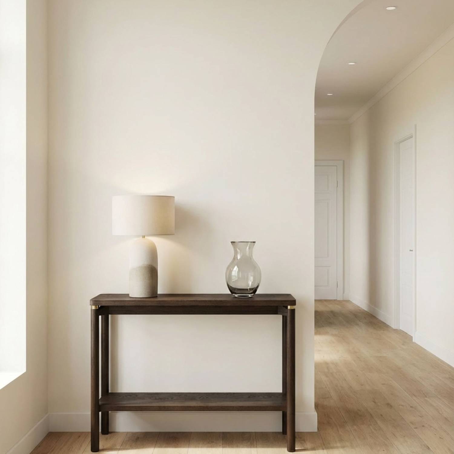 Royalcraft Arka Dark Wood Console Table - Natural - Available at M&S