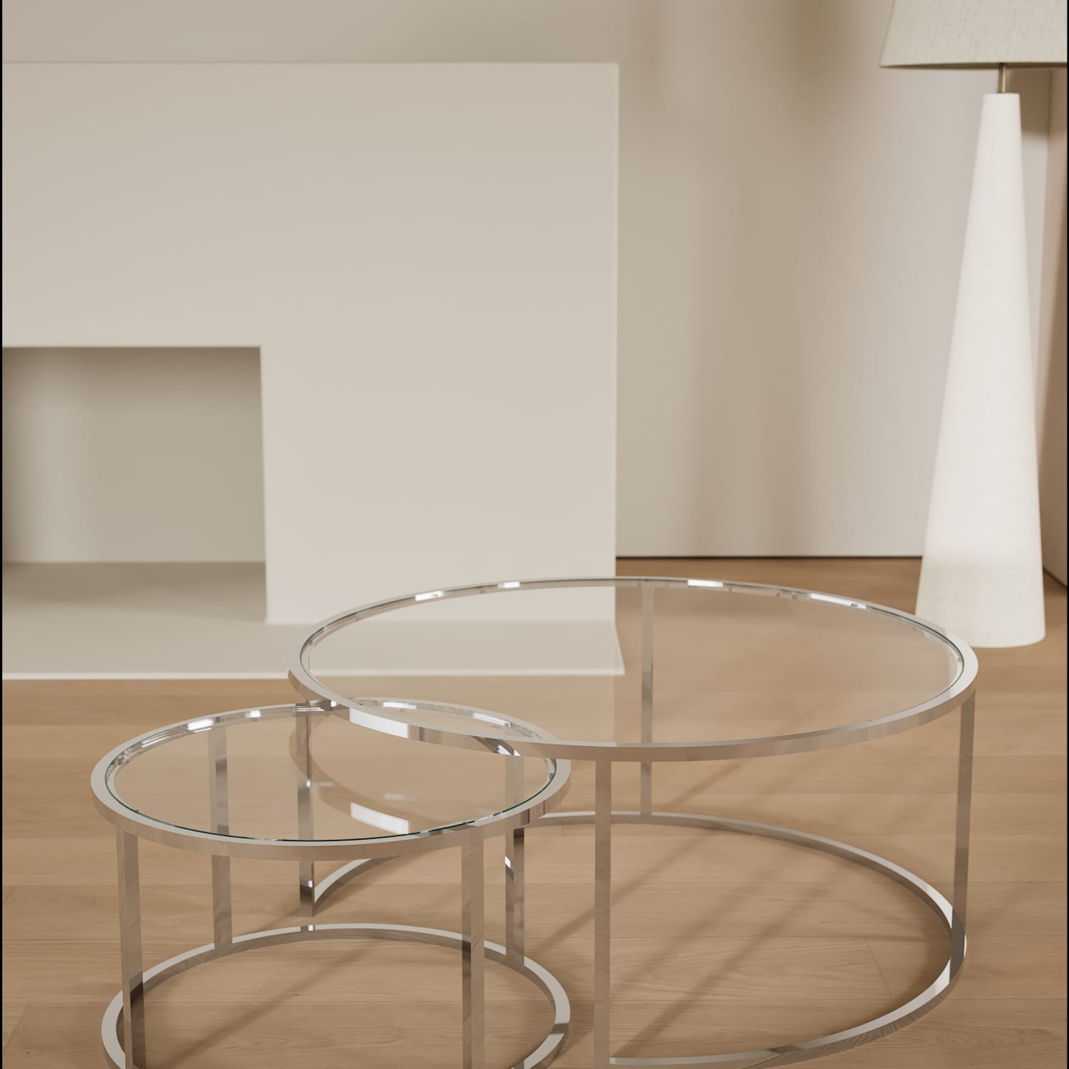 Gallery Direct Milan Metal & Glass Nest of Tables - Silver - Available at M&S