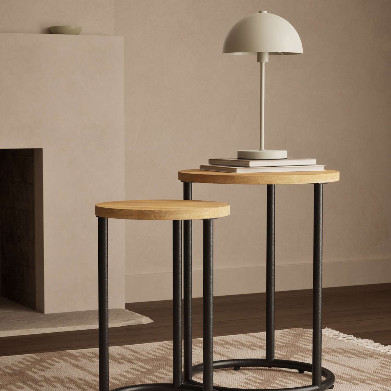 Gallery Direct Holt Round Nest of Tables - Natural Mix - Available at M&S