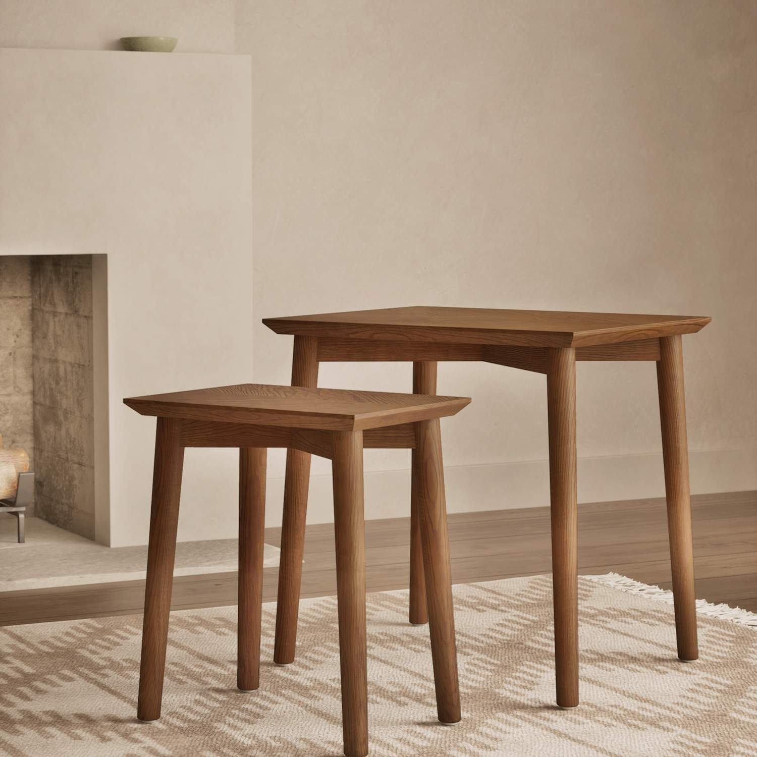 Gallery Direct Monroe Wood Nest of Tables - Natural - Available at M&S