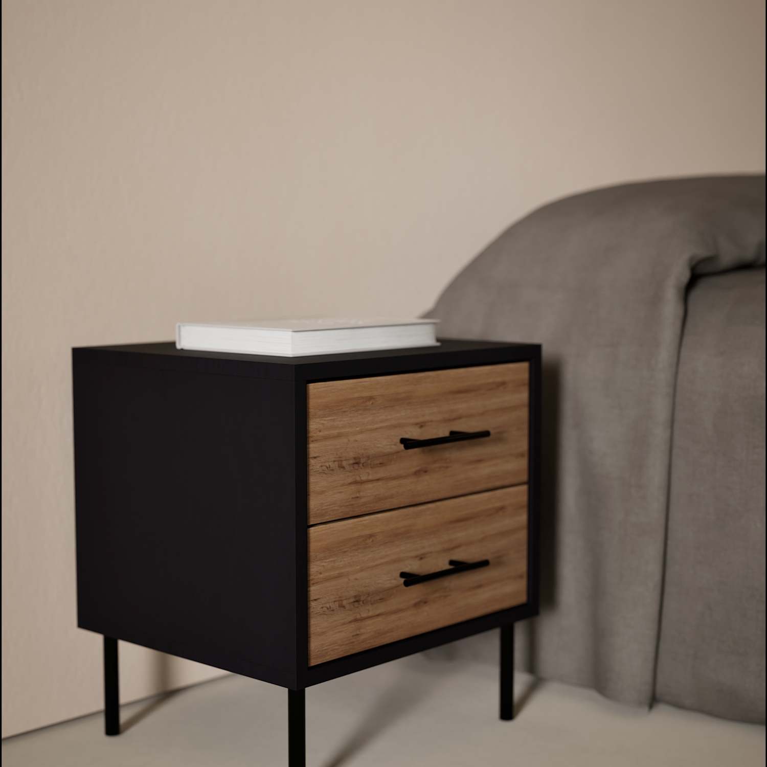 Gallery Direct Holt Bedside Table - Natural Mix - Available at M&S