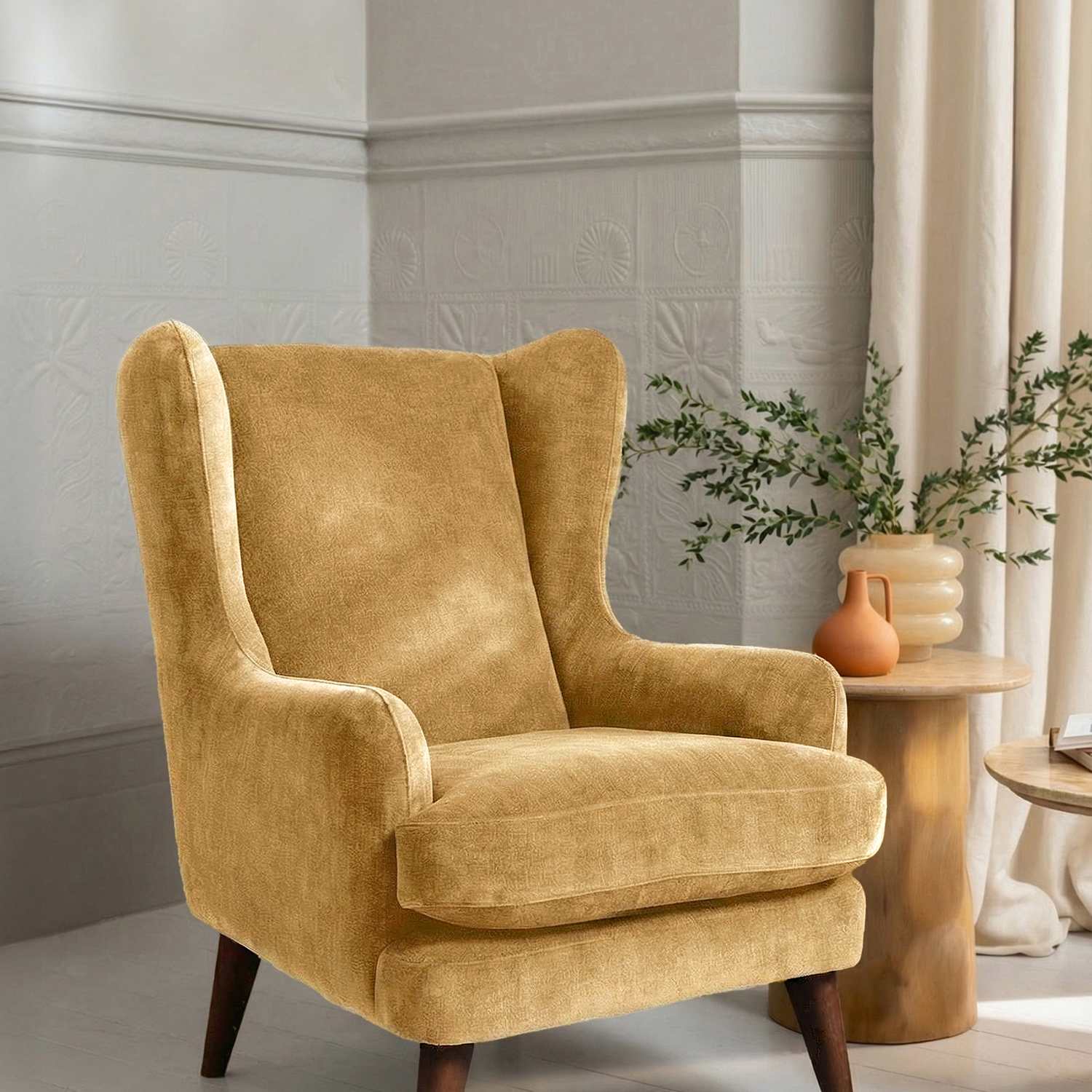 Barker And Stonehouse Sven Chenille Armchair - Golden Rose - Available at M&S