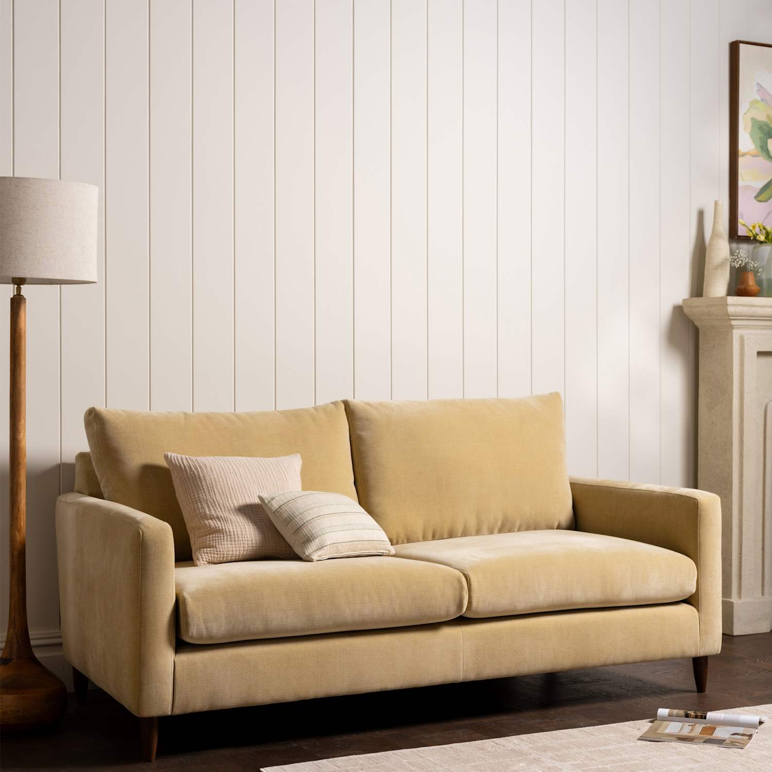 Barker And Stonehouse Todd Chenille 2 Seater Sofa - Yellow - Available at M&S