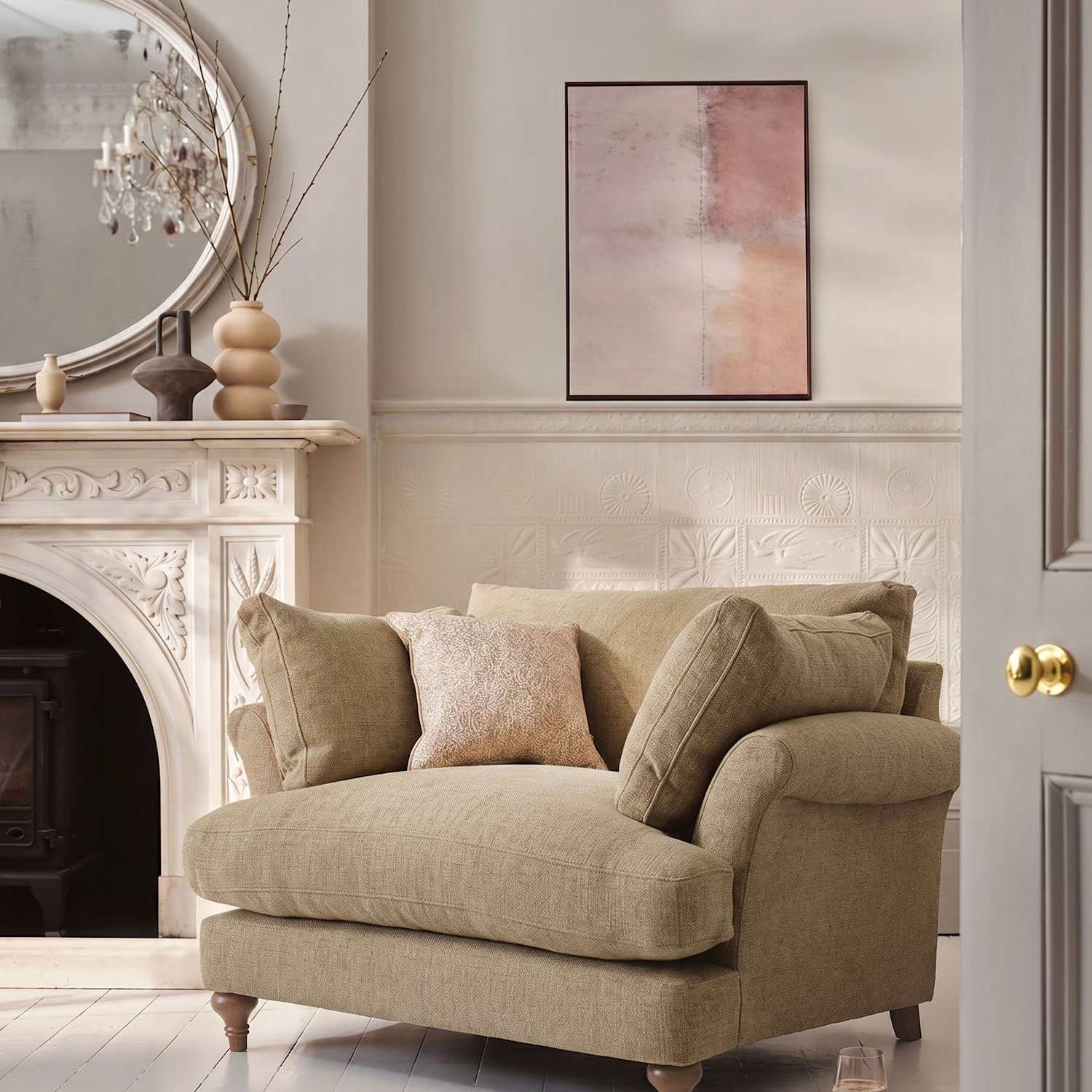 Barker And Stonehouse Isla Snuggle Chair - Khaki - Available at M&S