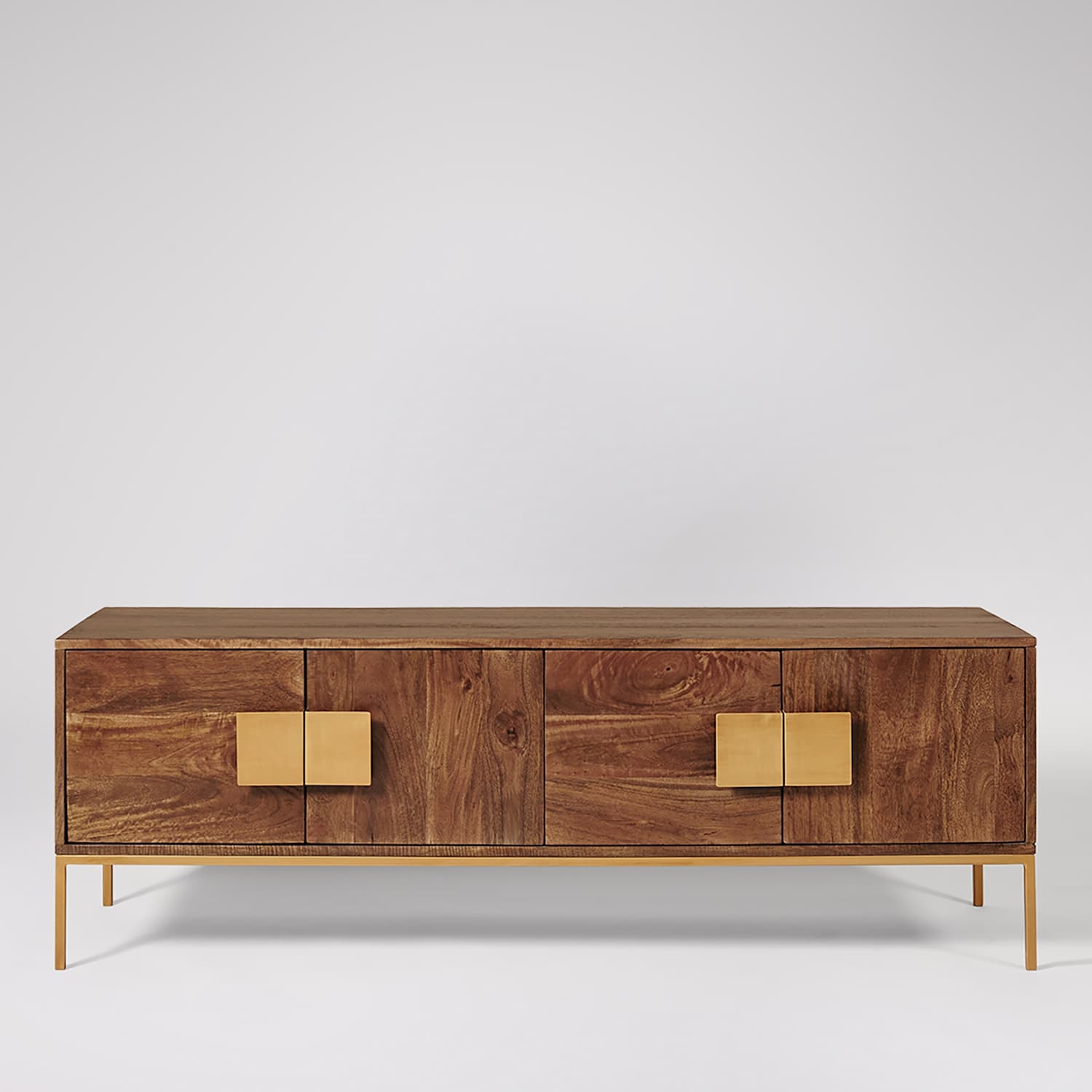 Swoon Banner Mango Wood 4 Door TV Unit - Brown - Available at M&S