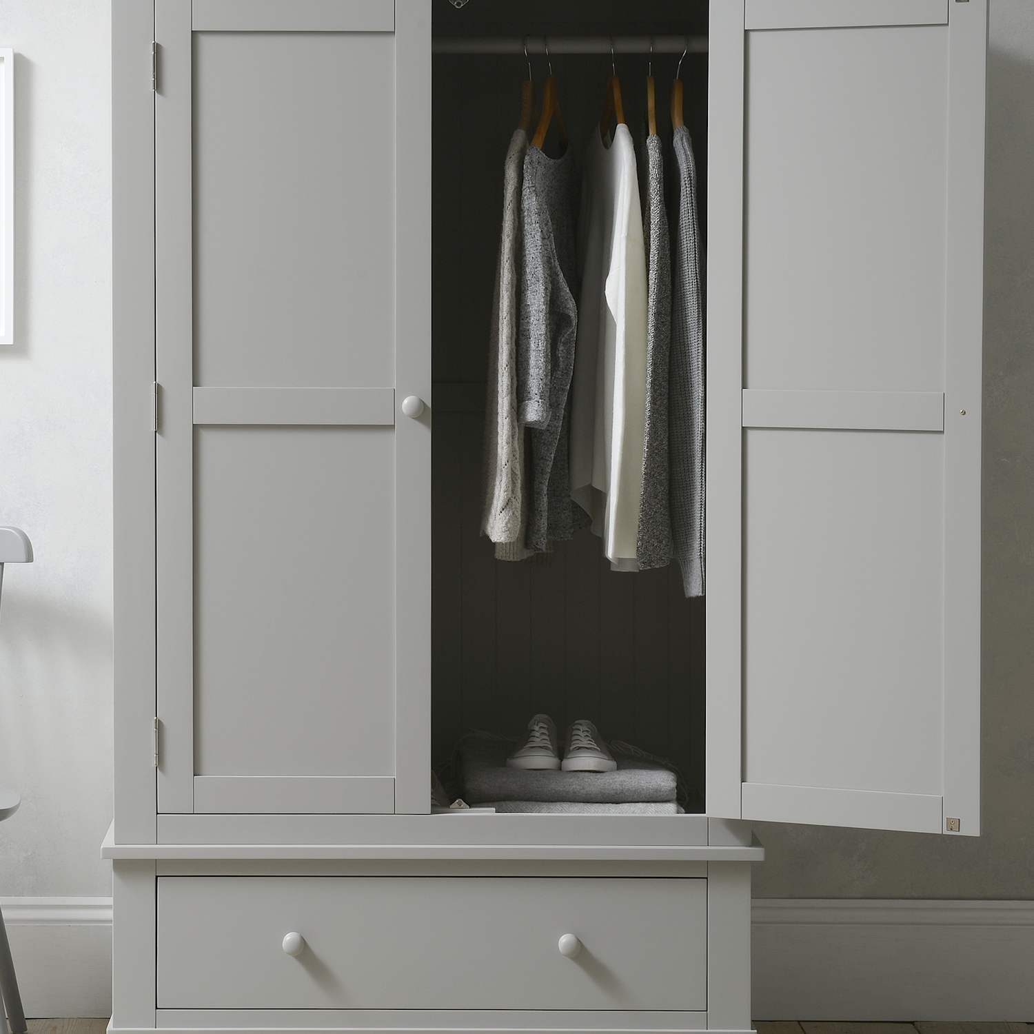 Cotswold Company Chantilly Double Wardrobe - Grey - Available at M&S