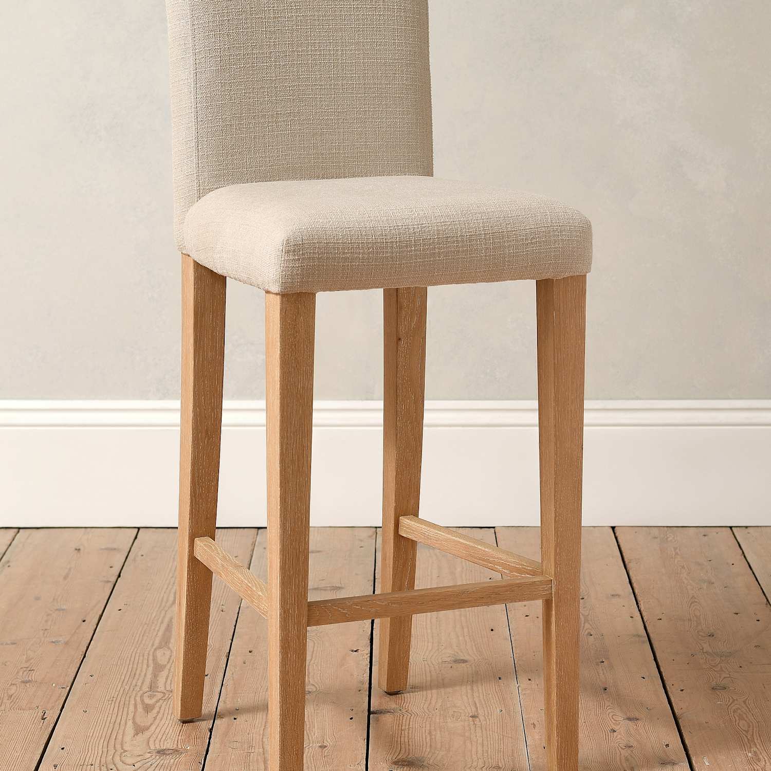 Cotswold Company Alder Upholstered Fabric Bar Stool - Beige Mix - Available at M&S