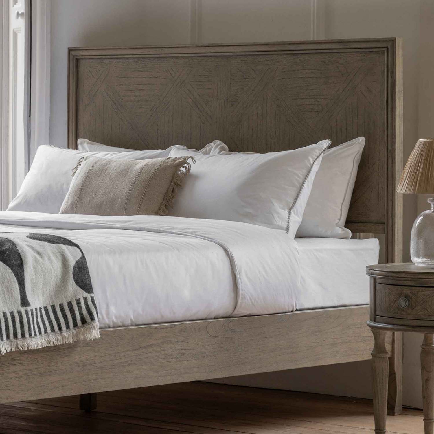 Gallery Direct Rustique Bed - King Size (5 ft) - Light Brown - Available at M&S