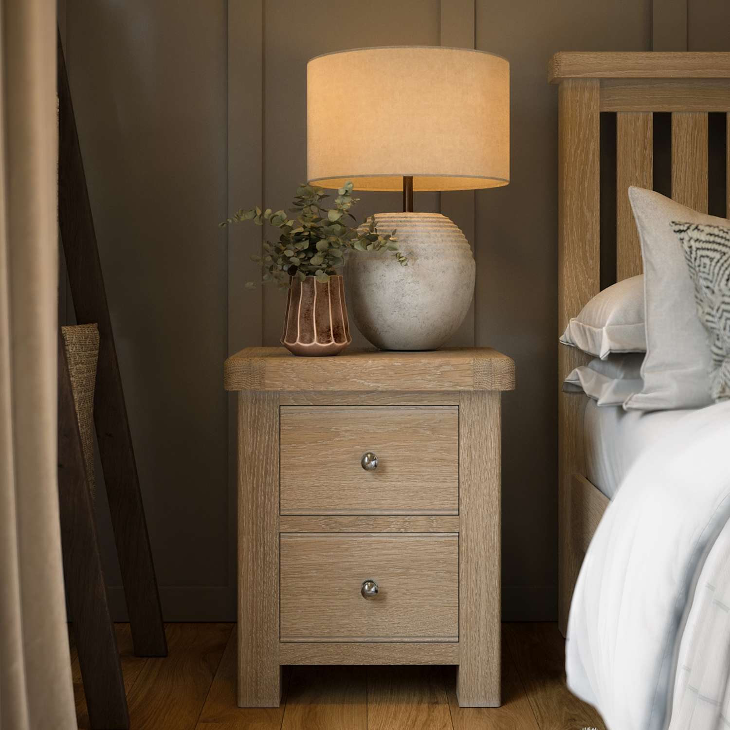 Corndell Normandy Oak Bedside Table - Neutral - Available at M&S