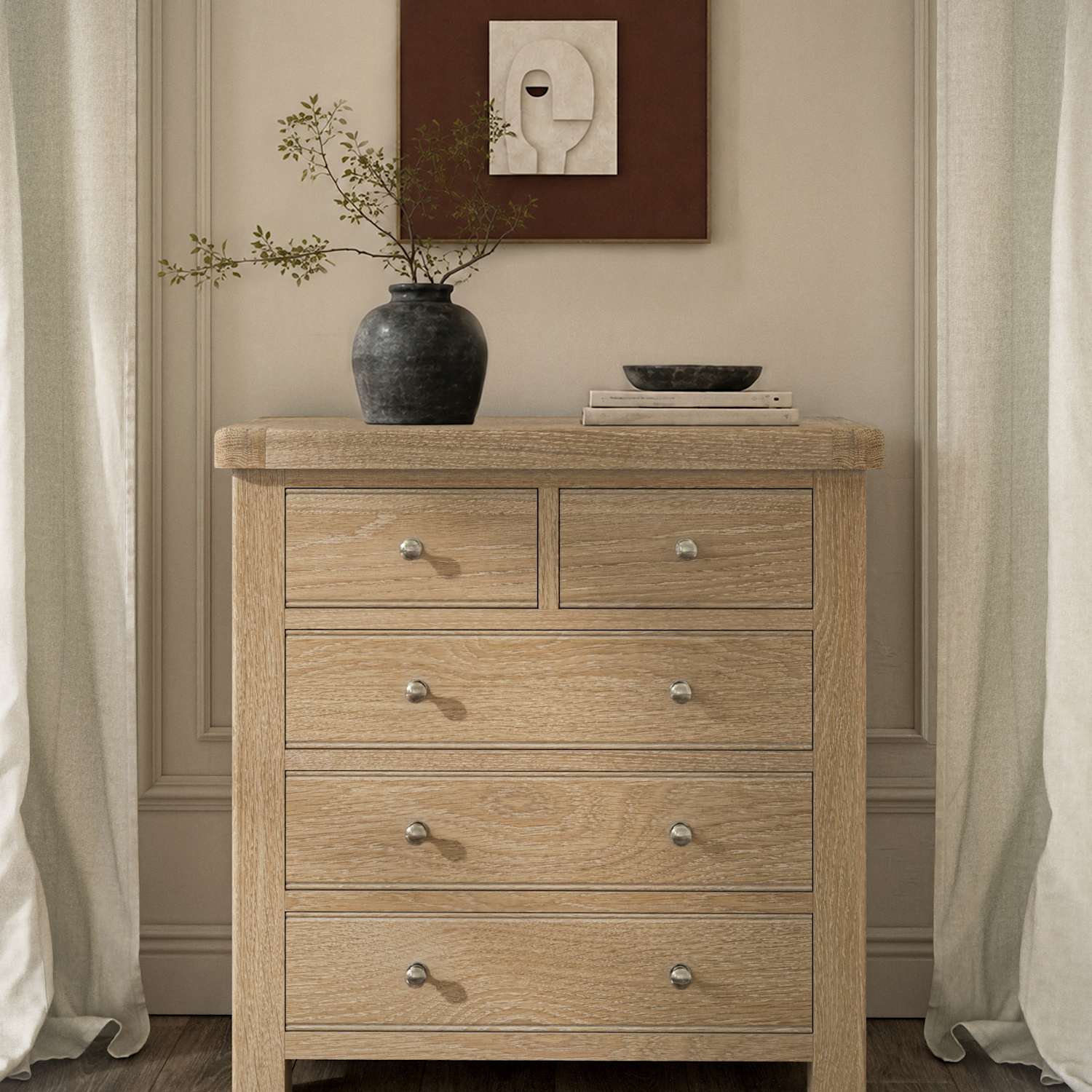 Corndell Normandy Oak 5 Drawer Chest - Neutral - Available at M&S