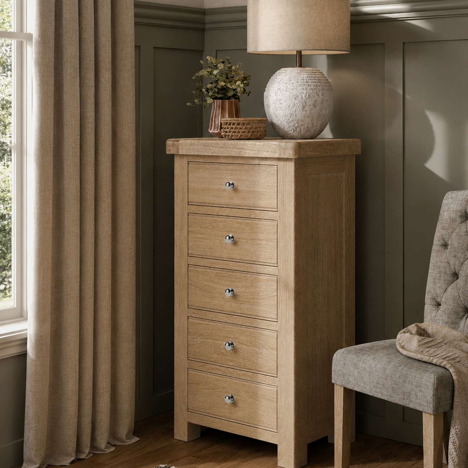 Corndell Normandy Oak Tallboy - Neutral - Available at M&S