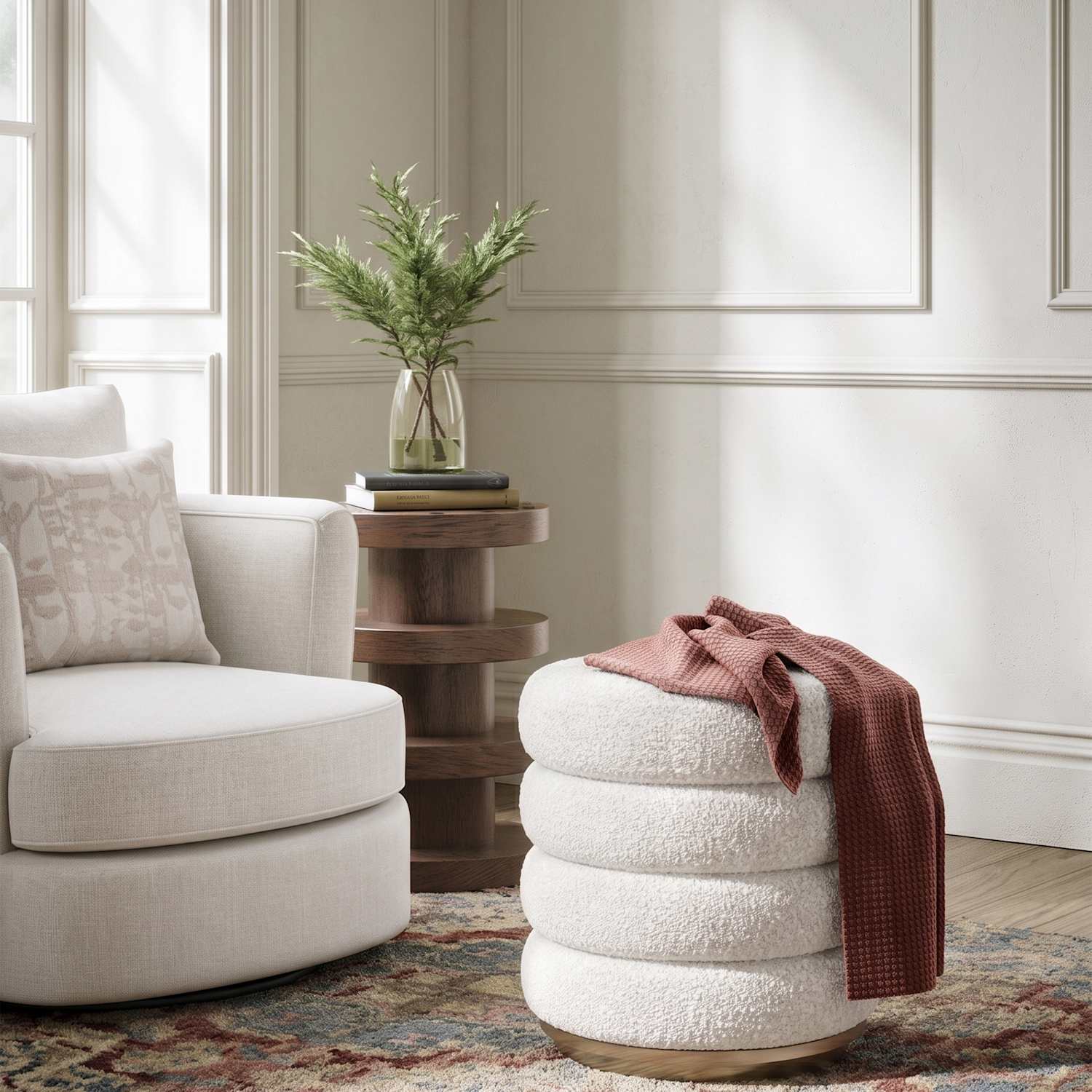 Corndell California Cream And Gold Footstool - Available at M&S