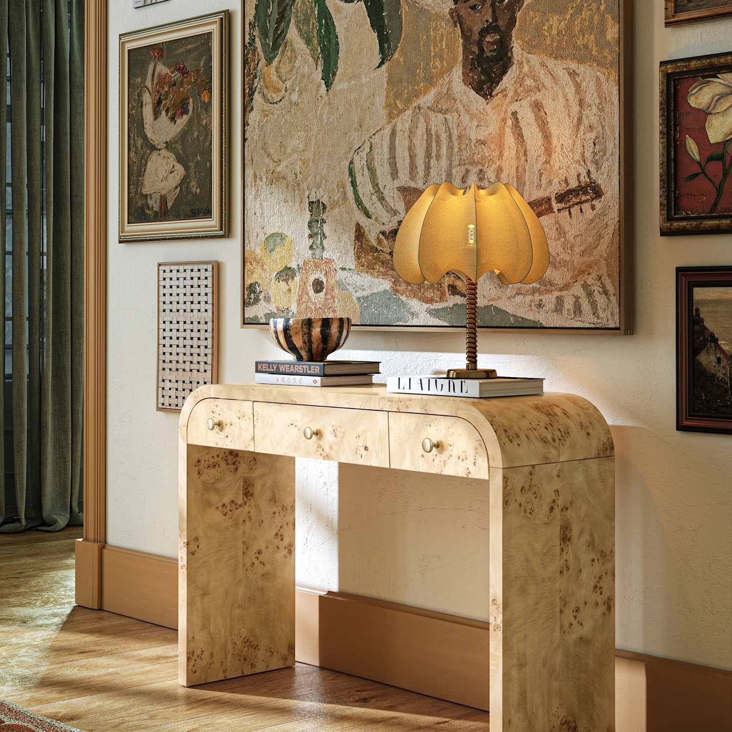 Corndell Lucca Walnut Console Table - Natural - Available at M&S