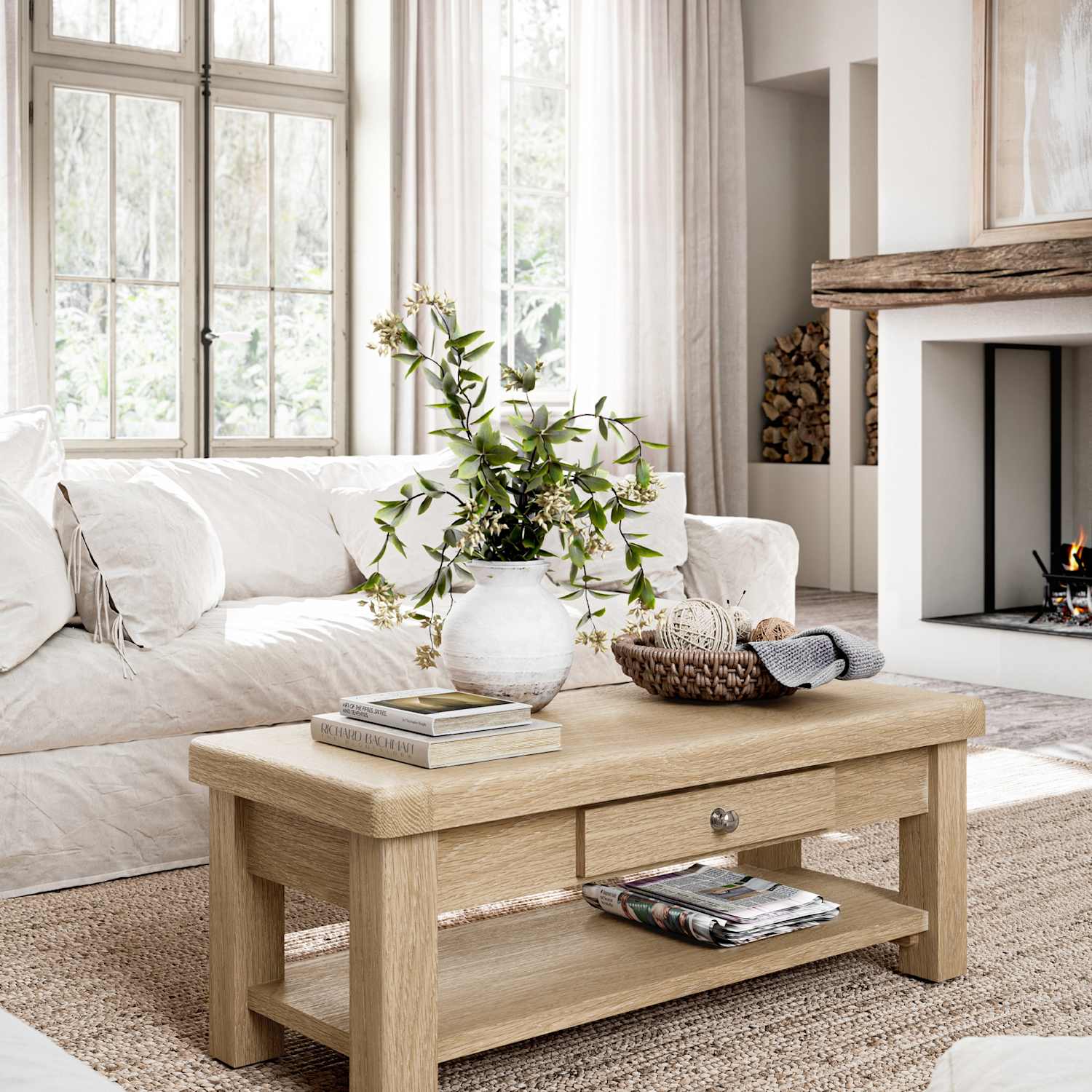 Corndell Normandy Oak Coffee Table - Neutral - Available at M&S