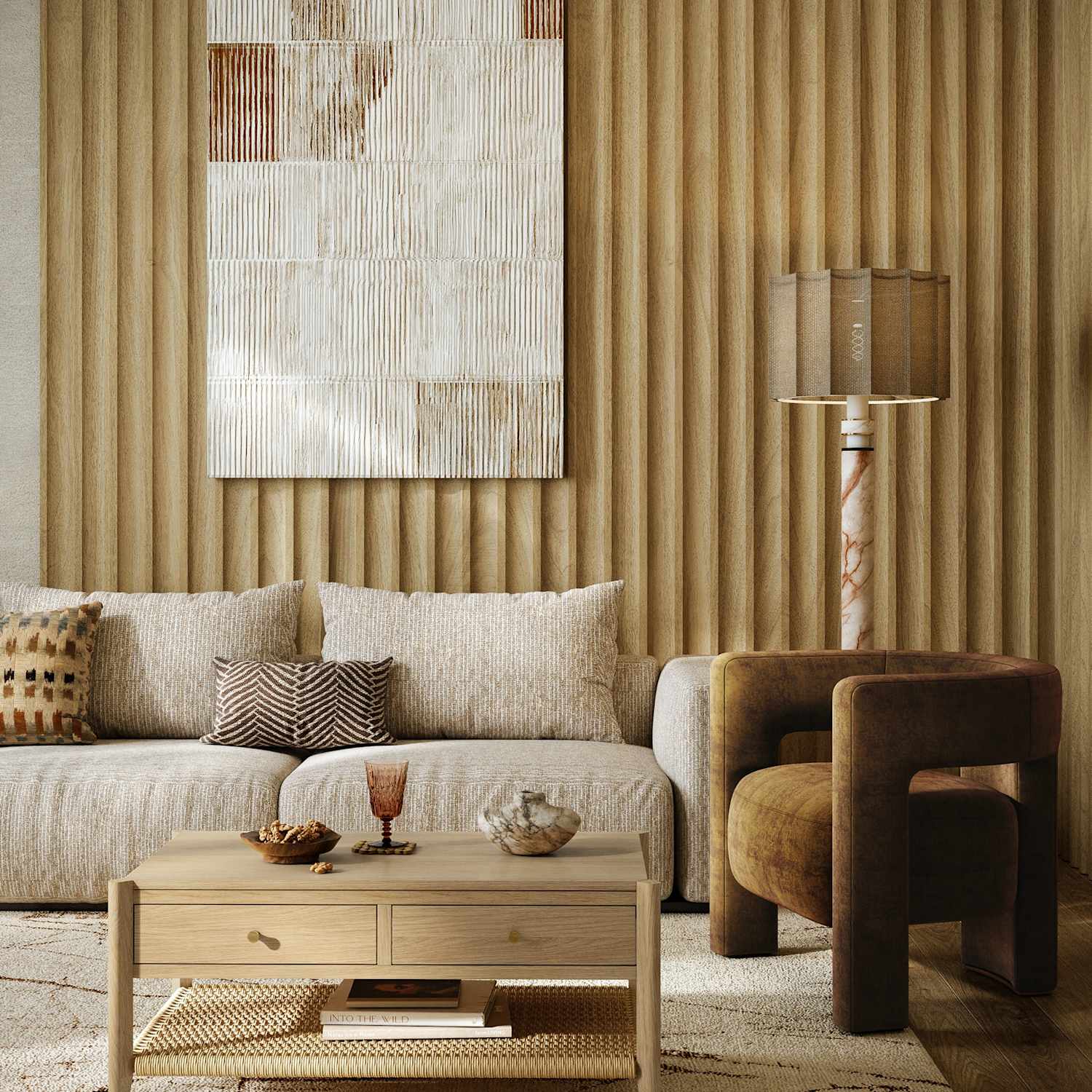 Corndell Sicily Oak Veneer Storage Coffee Table - Natural - Available at M&S