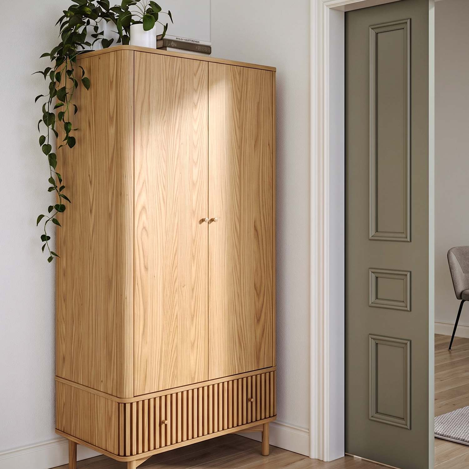 Corndell Soho Two Door Wardrobe - Natural - Available at M&S